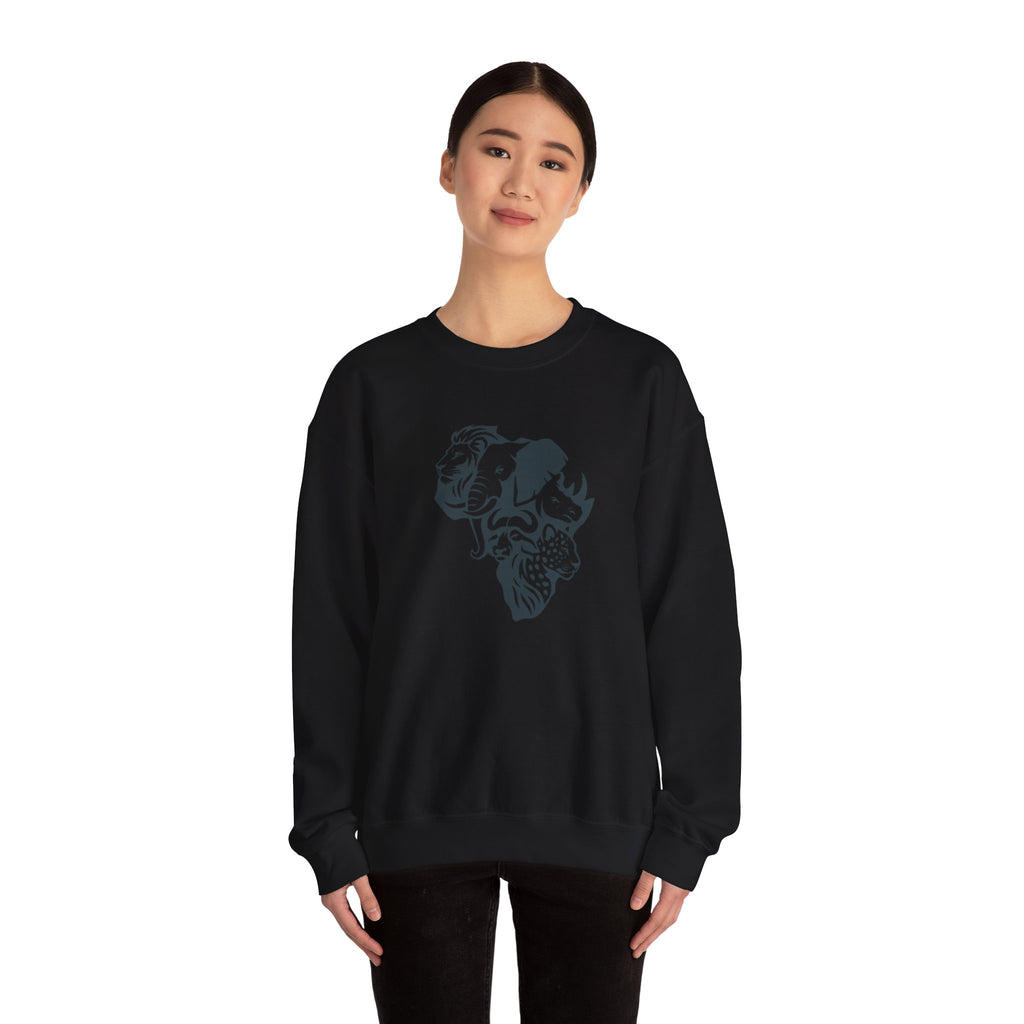 African Big 5 Print Crewneck Sweatshirt, Cozy Sweatshirt, Gift for Animal Lovers, Casual Wear, Unique Design Sweatshirt