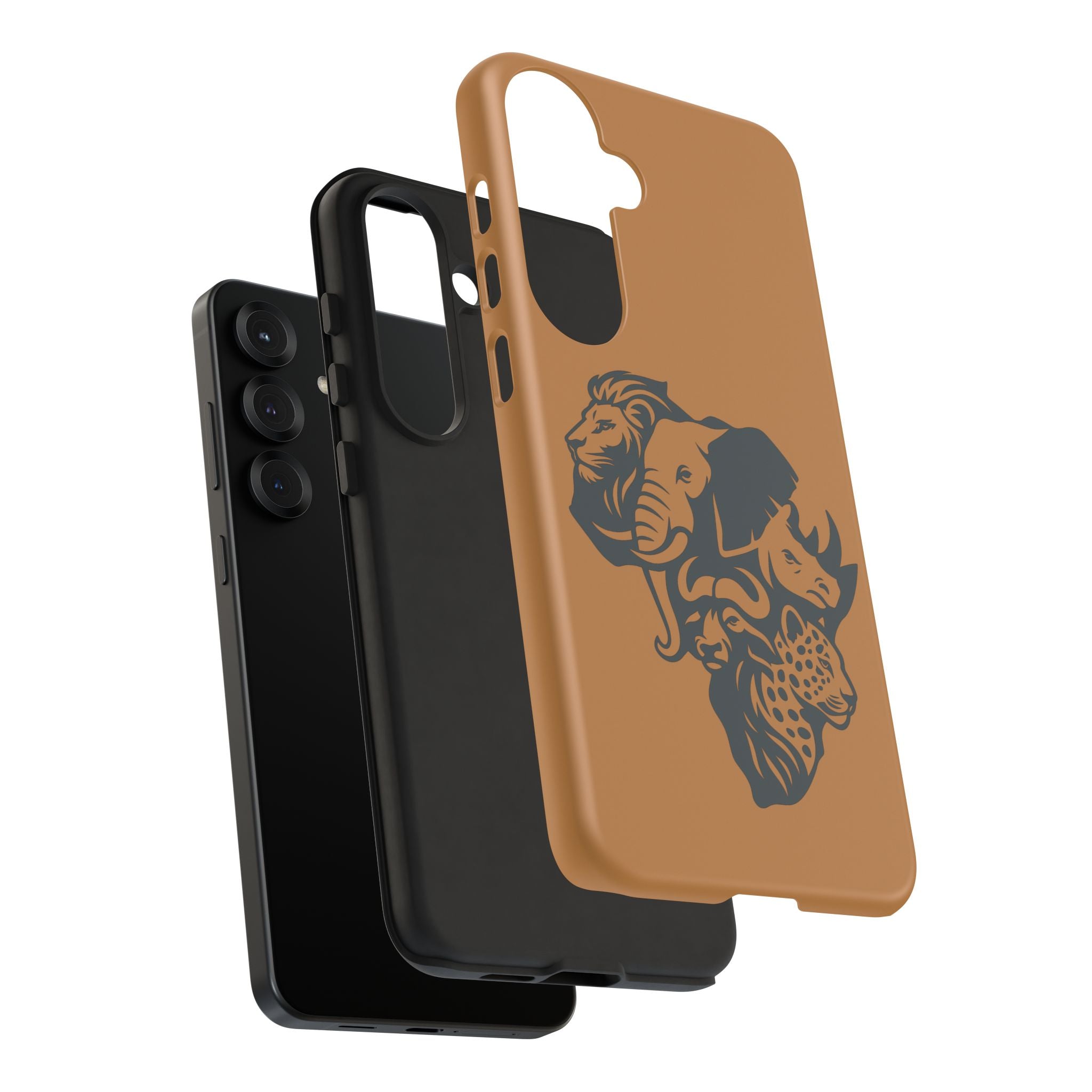 Big 5 African Phone Case, Wildlife Lover Gift, Tough Phone Cover, African Animal Design, Stylish Mobile Accessory