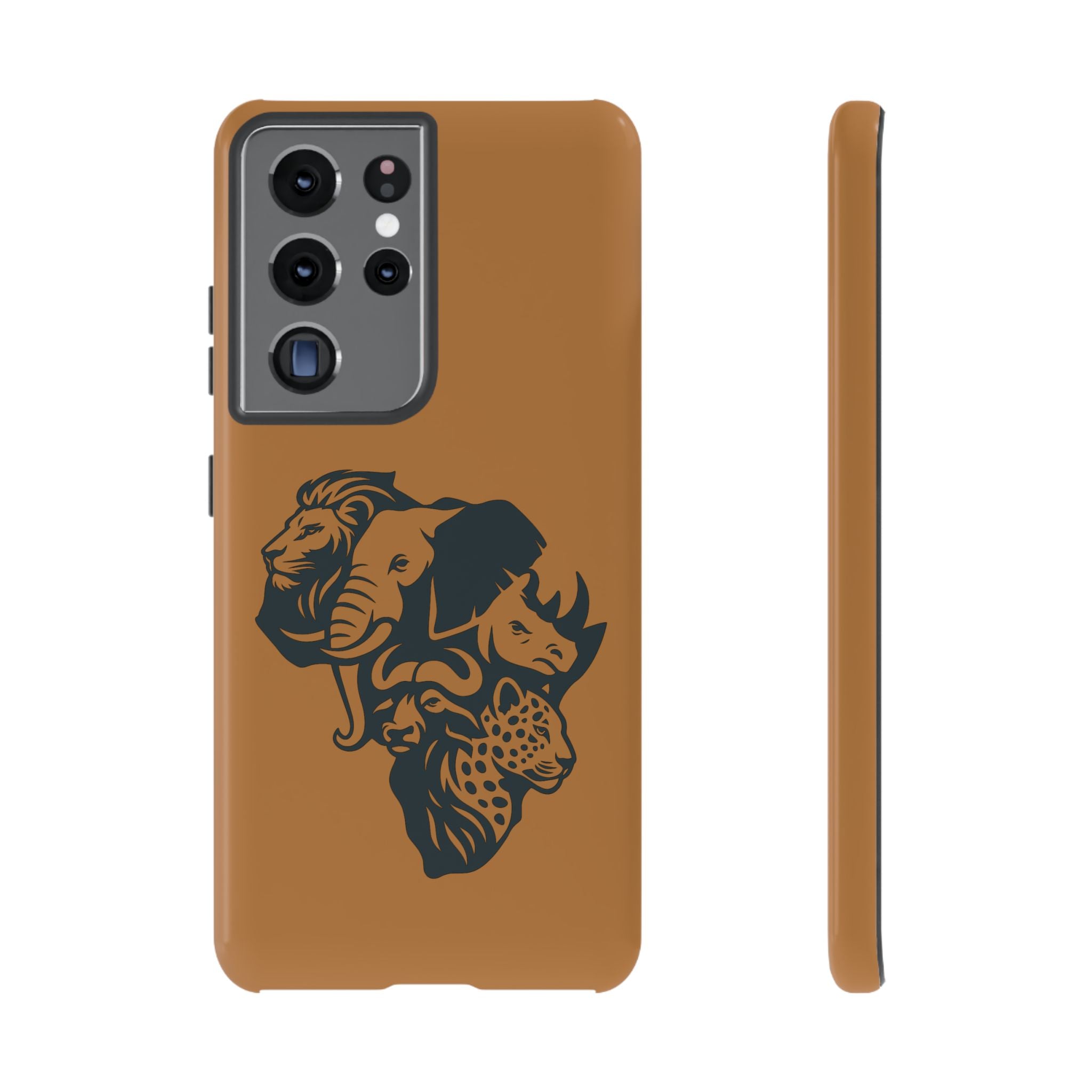 Big 5 African Phone Case, Wildlife Lover Gift, Tough Phone Cover, African Animal Design, Stylish Mobile Accessory