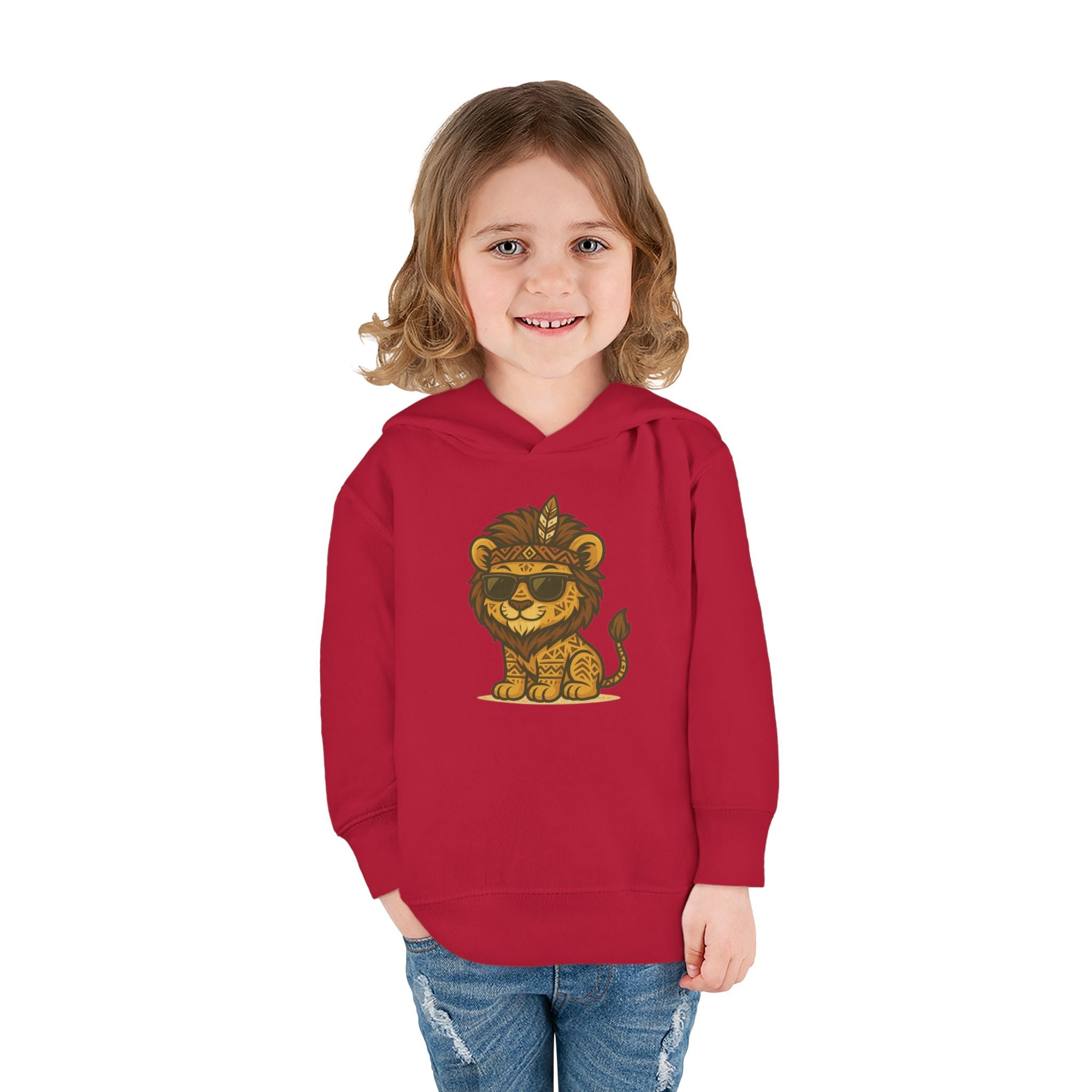 Cool Lion Toddler Fleece Pullover Hoodie, Cute Kids Sweatshirt, Animal Hoodie, Toddler Clothing, Fun Gift for Boys and Girls