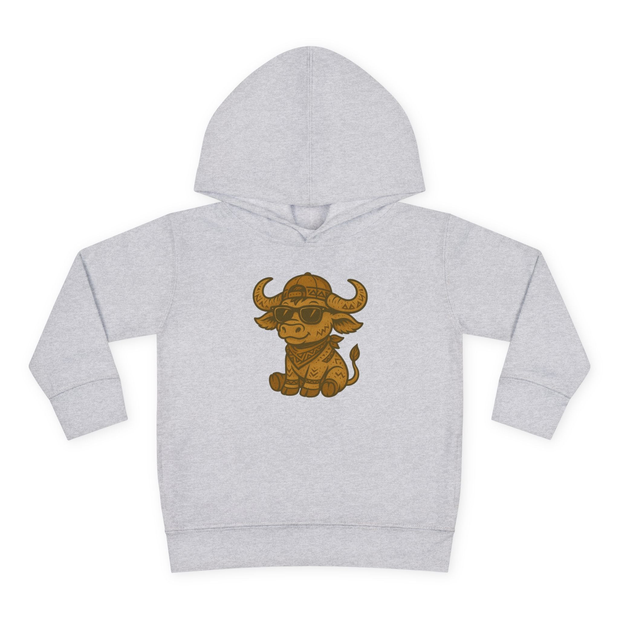 Cute Toddler Fleece Hoodie with Adorable Bull Design, Kids Animal Sweatshirt, Baby Gift, Birthday Outfit, Cozy Pullover