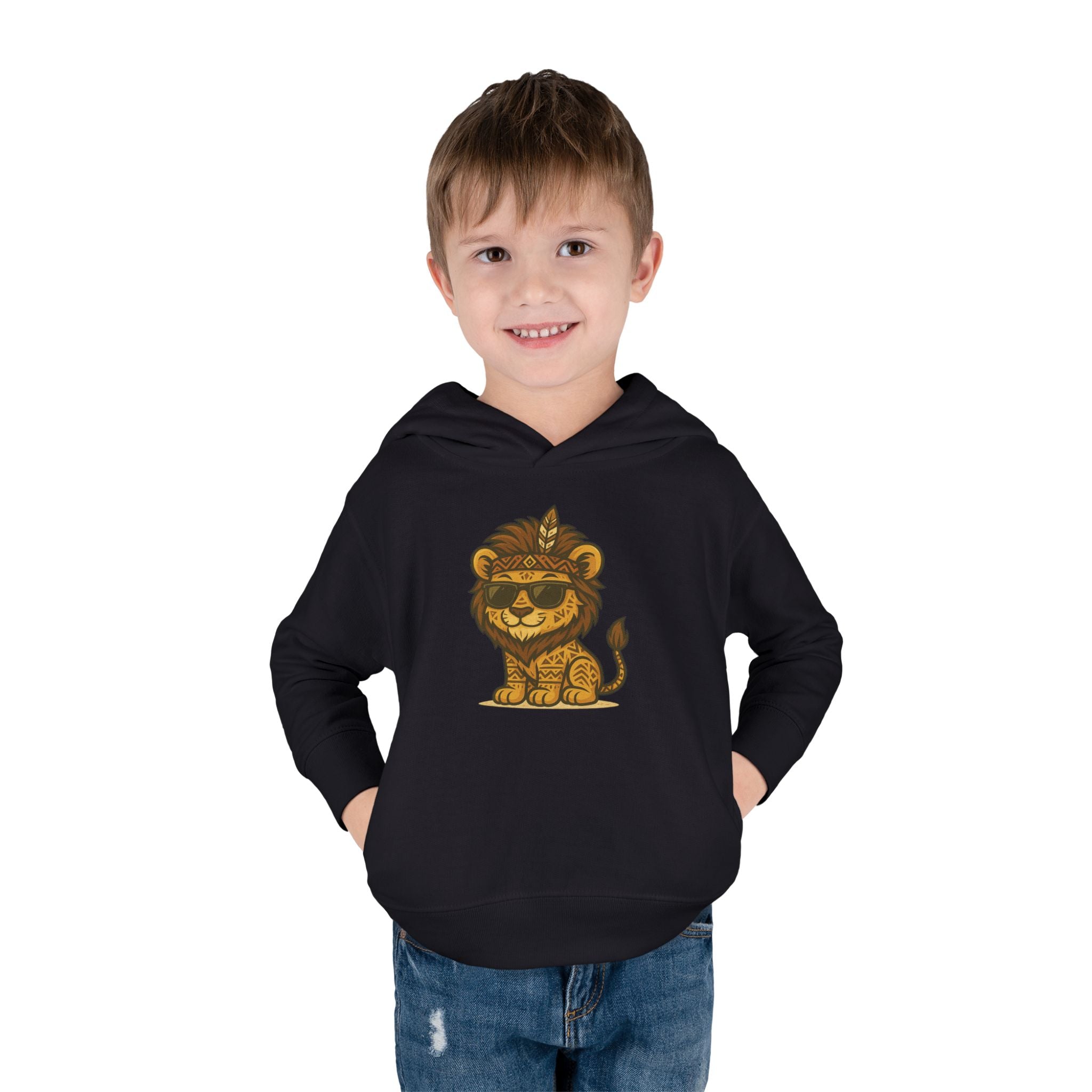Cool Lion Toddler Fleece Pullover Hoodie, Cute Kids Sweatshirt, Animal Hoodie, Toddler Clothing, Fun Gift for Boys and Girls