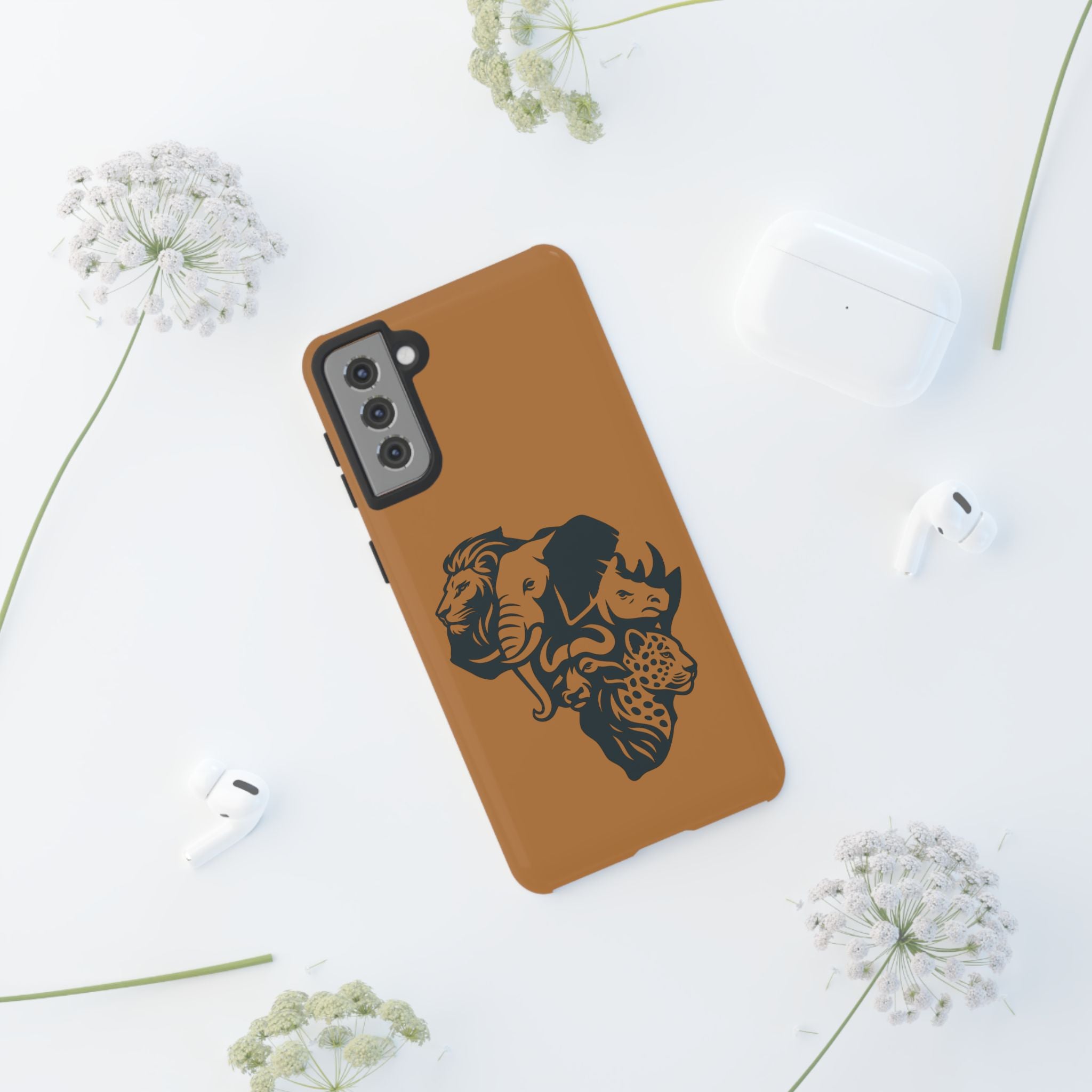Big 5 African Phone Case, Wildlife Lover Gift, Tough Phone Cover, African Animal Design, Stylish Mobile Accessory