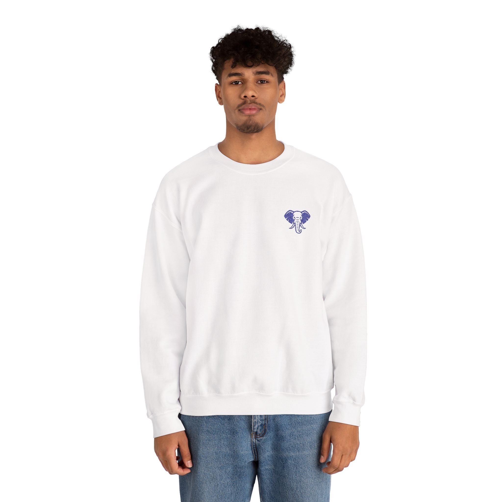 Elephant Minimalist Unisex Heavy Blend™ Crewneck Sweatshirt - Cozy Casual Wear, Perfect Gift for Him/Her, Ideal for Fall/Winter