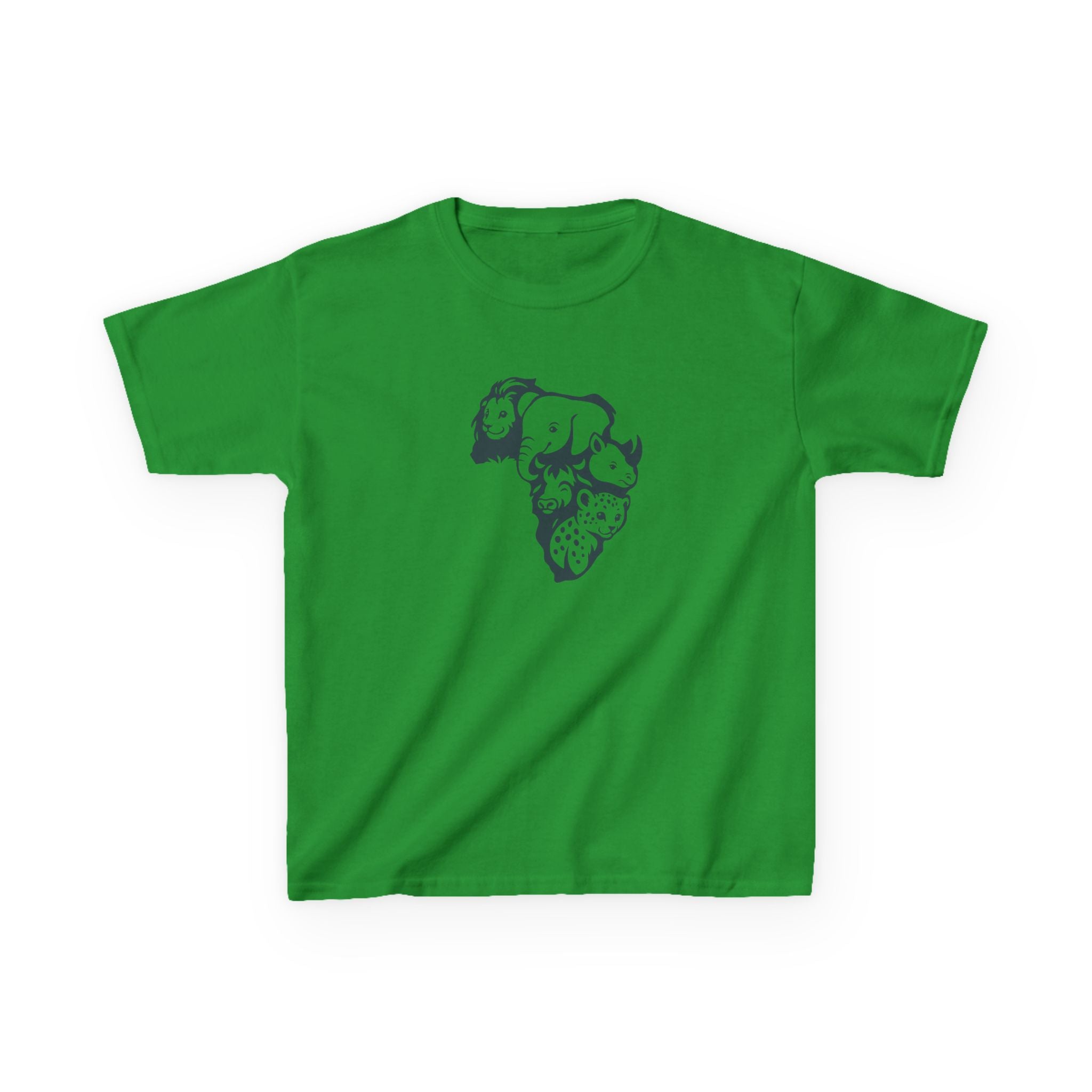 Kids African Big 5 Graphic Tee, Fun T-Shirt for Boys & Girls, Casual Wear, Birthday Gift, Animal Design Tee