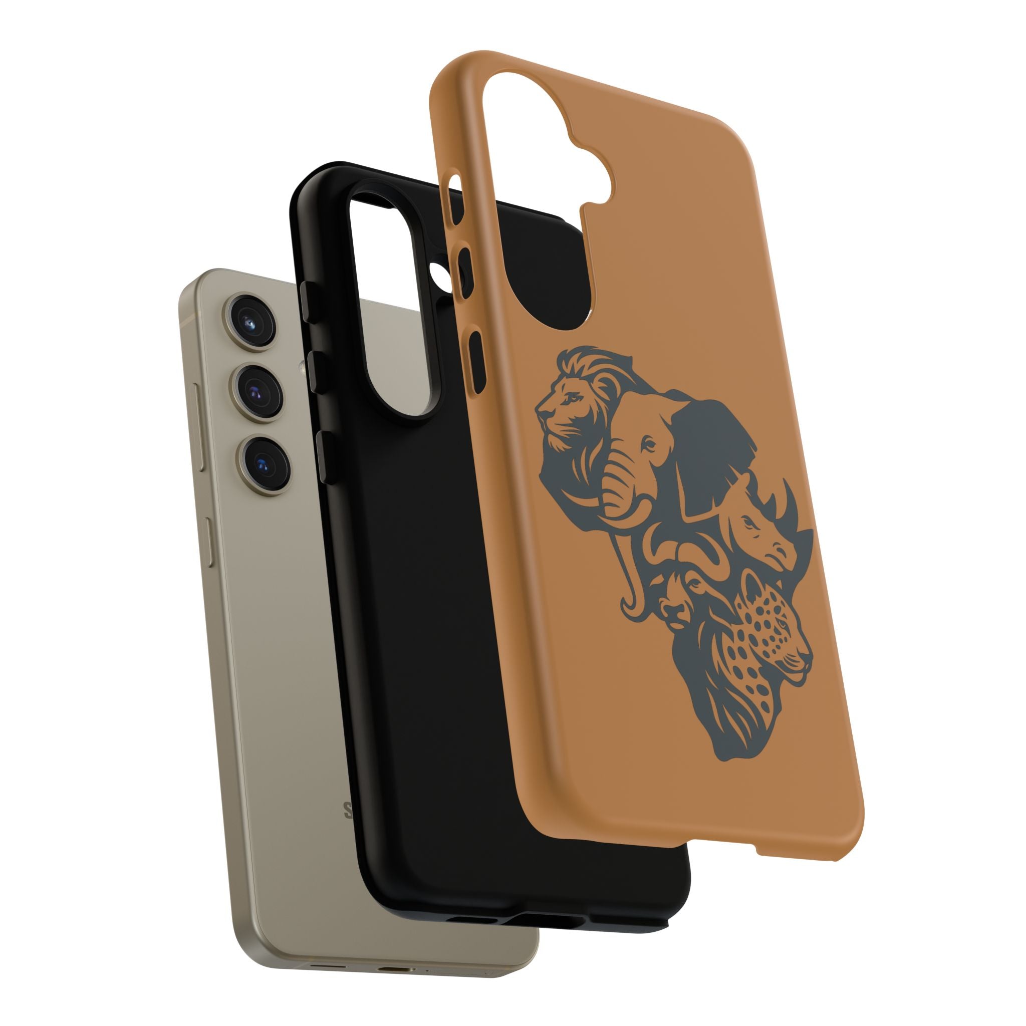 Big 5 African Phone Case, Wildlife Lover Gift, Tough Phone Cover, African Animal Design, Stylish Mobile Accessory