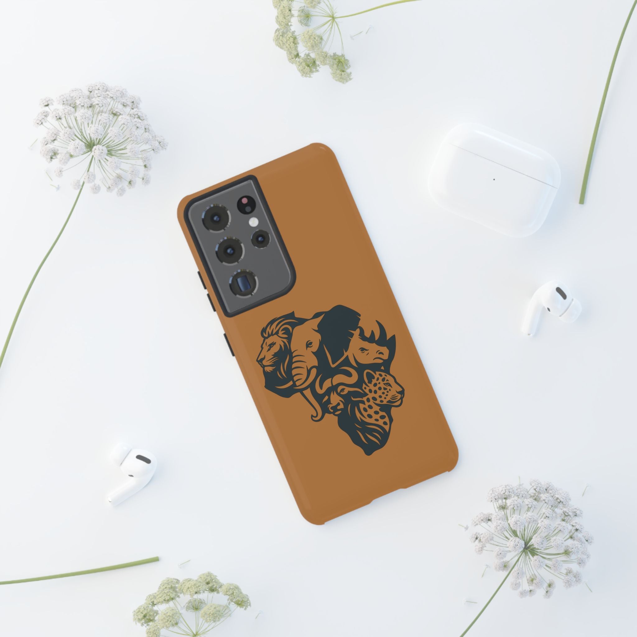 Big 5 African Phone Case, Wildlife Lover Gift, Tough Phone Cover, African Animal Design, Stylish Mobile Accessory