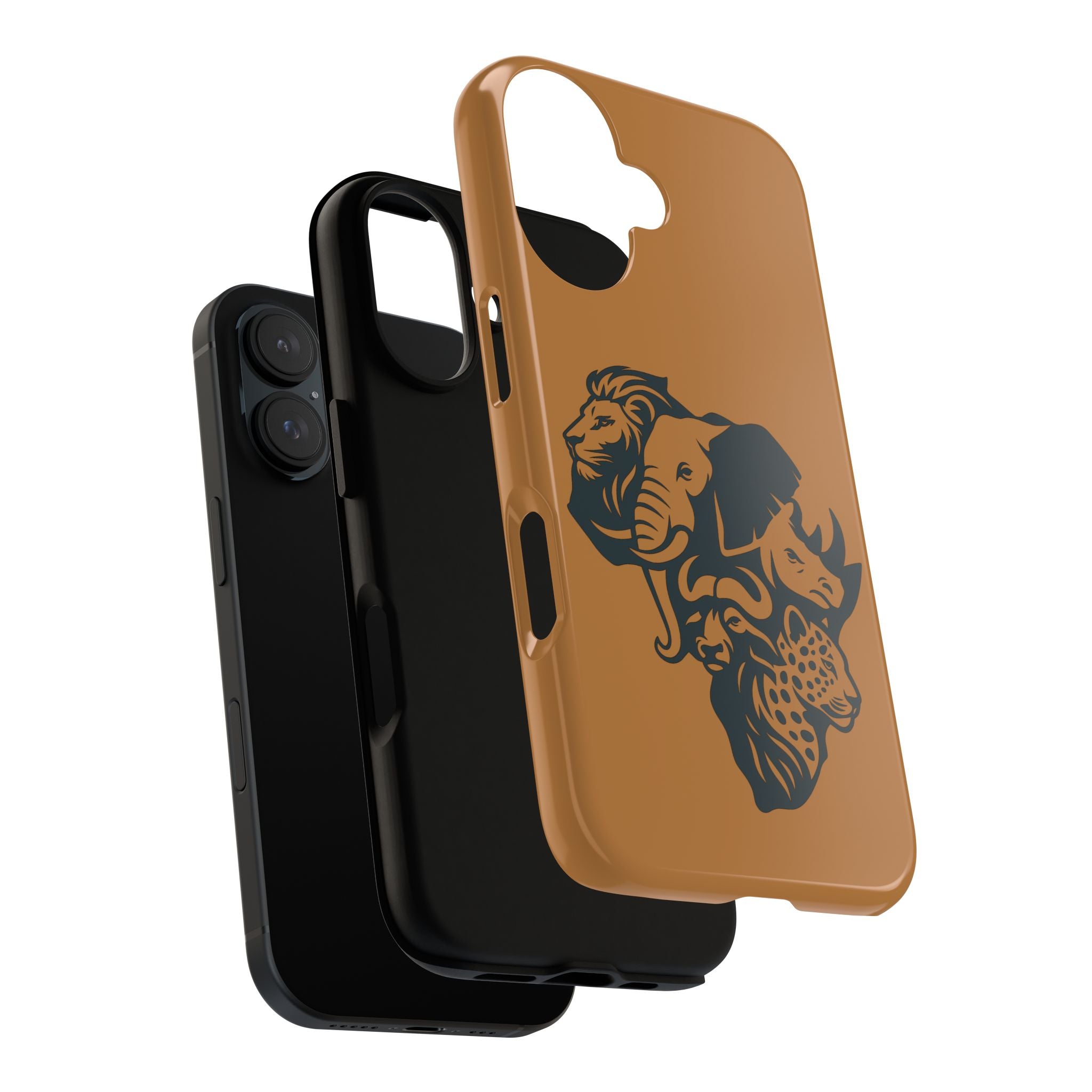 Big 5 African Phone Case, Wildlife Lover Gift, Tough Phone Cover, African Animal Design, Stylish Mobile Accessory