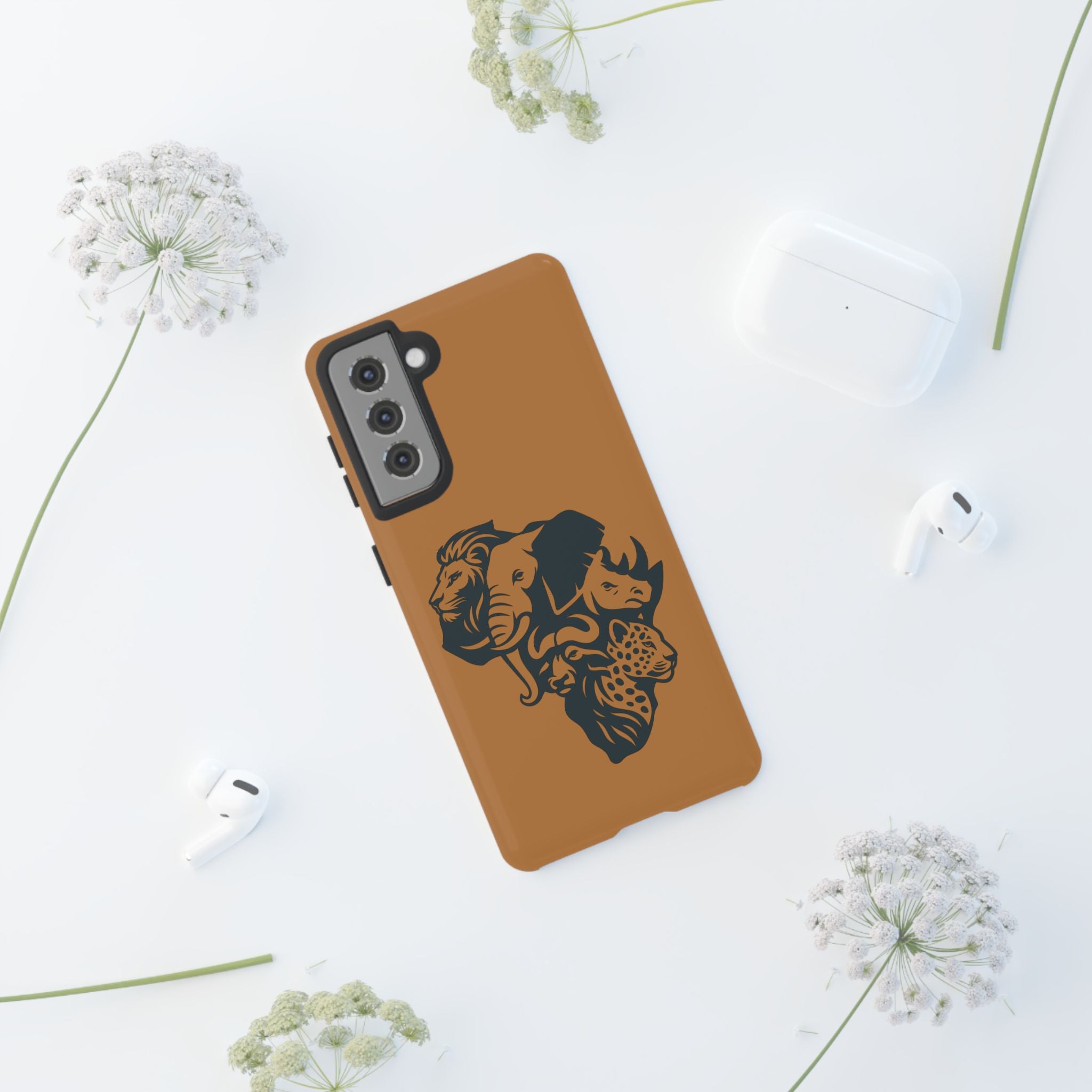 Big 5 African Phone Case, Wildlife Lover Gift, Tough Phone Cover, African Animal Design, Stylish Mobile Accessory