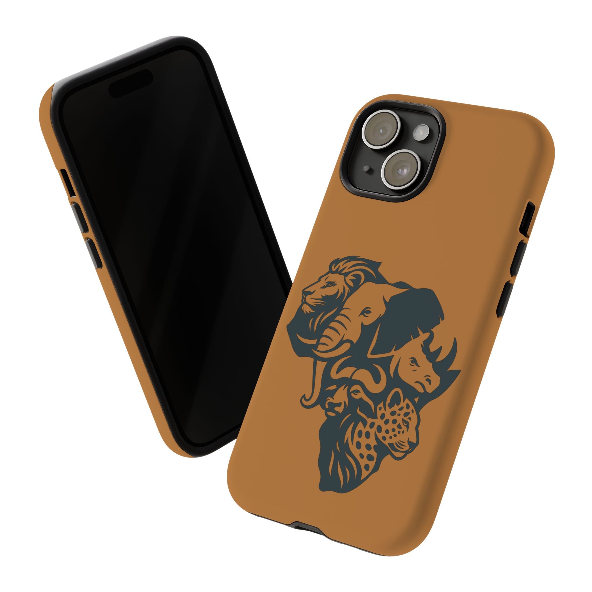 Big 5 African Phone Case, Wildlife Lover Gift, Tough Phone Cover, African Animal Design, Stylish Mobile Accessory