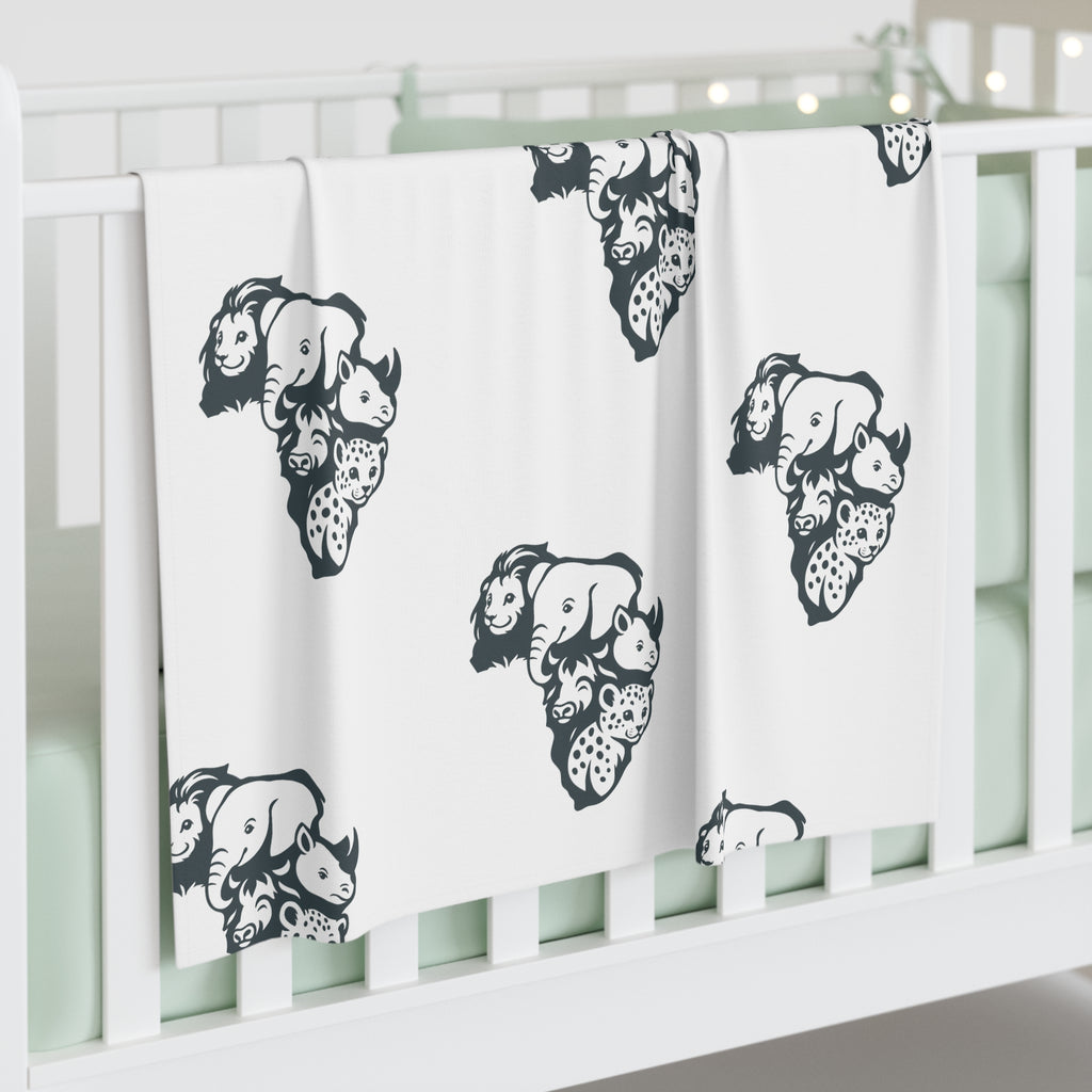 Baby Animal-Themed Swaddle Blanket, Nursery Blanket, Ideal for Newborn Gifts, Baby Shower, Safari Decor, Soft Baby Swaddle