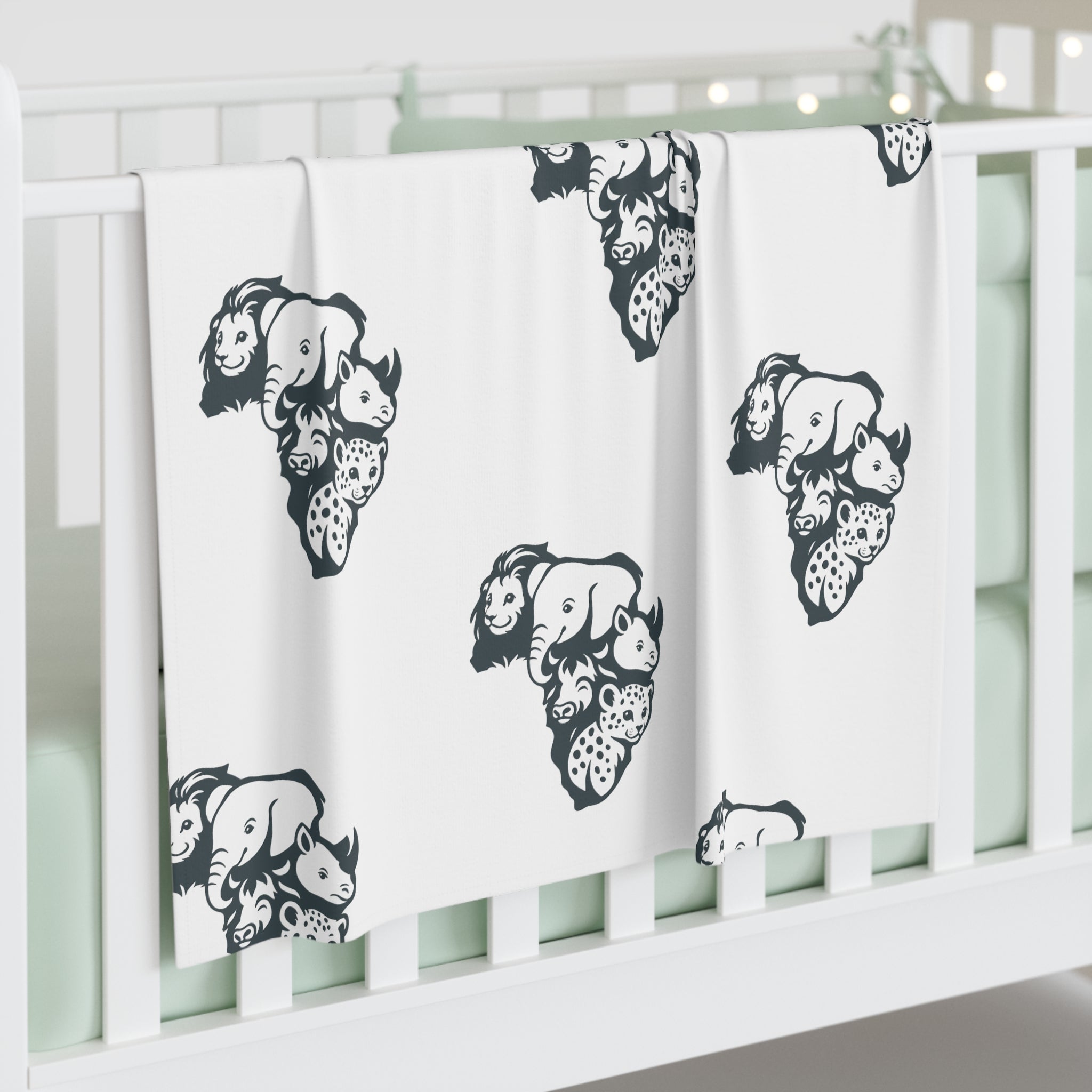 Baby Animal-Themed Swaddle Blanket, Nursery Blanket, Ideal for Newborn Gifts, Baby Shower, Safari Decor, Soft Baby Swaddle