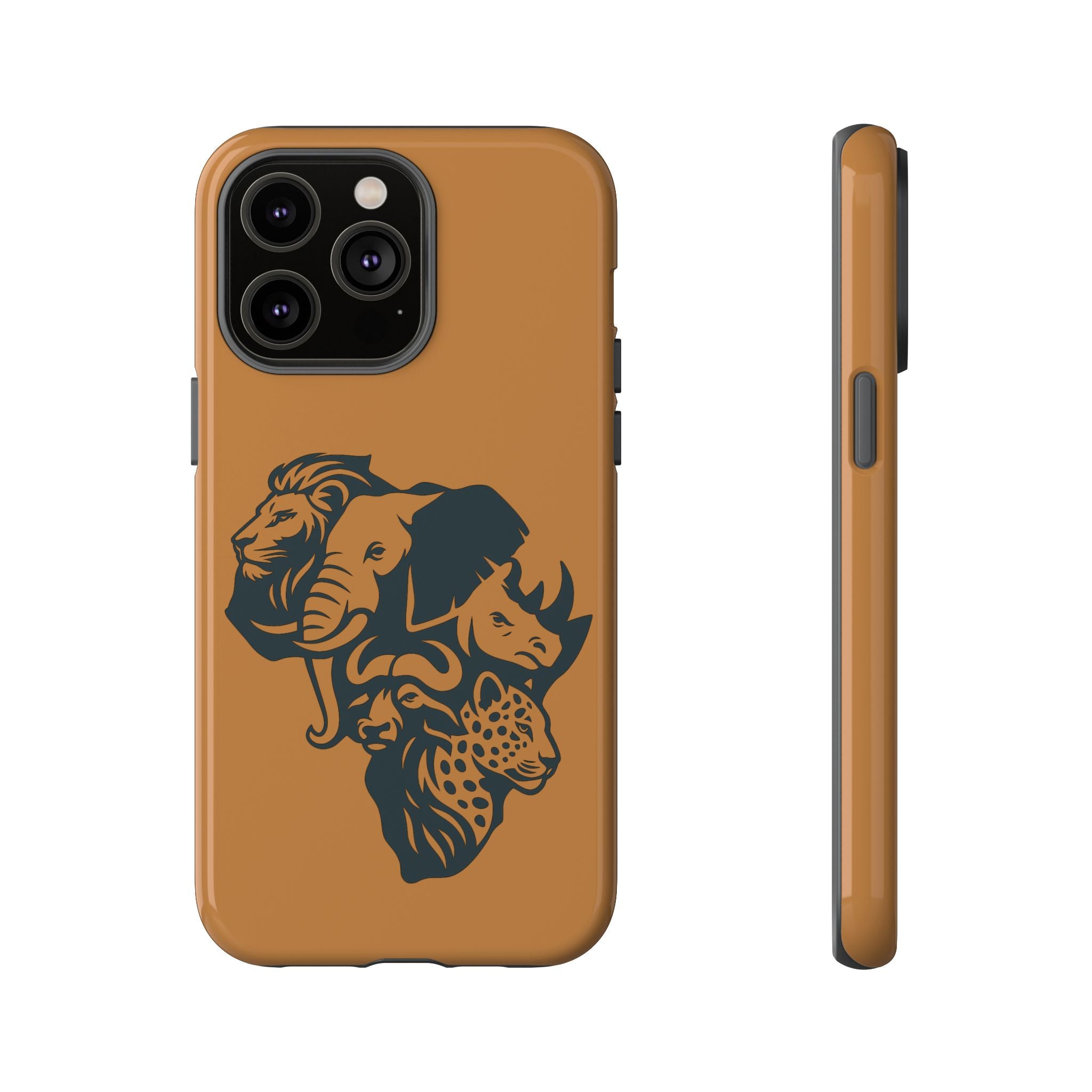 Big 5 African Phone Case, Wildlife Lover Gift, Tough Phone Cover, African Animal Design, Stylish Mobile Accessory