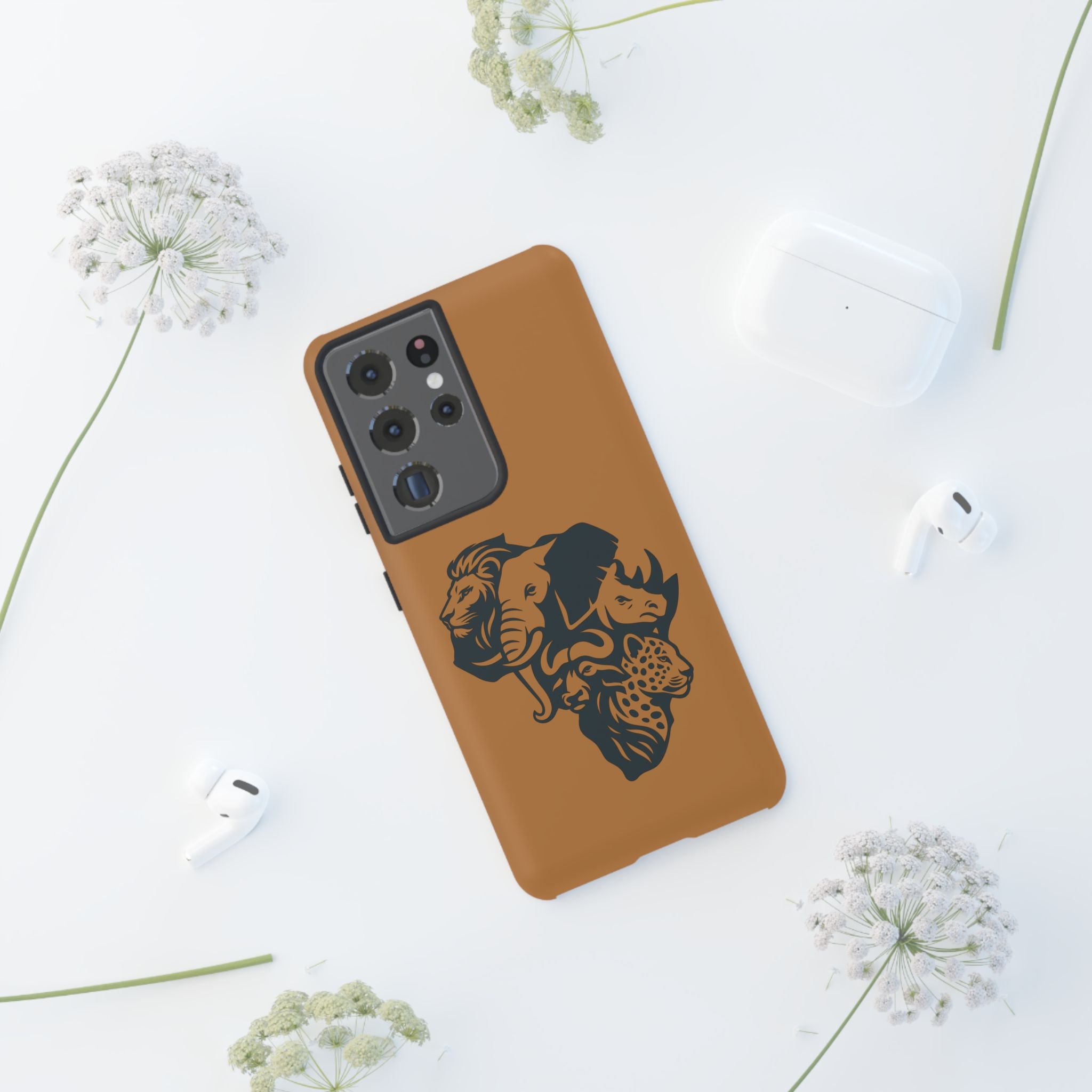 Big 5 African Phone Case, Wildlife Lover Gift, Tough Phone Cover, African Animal Design, Stylish Mobile Accessory