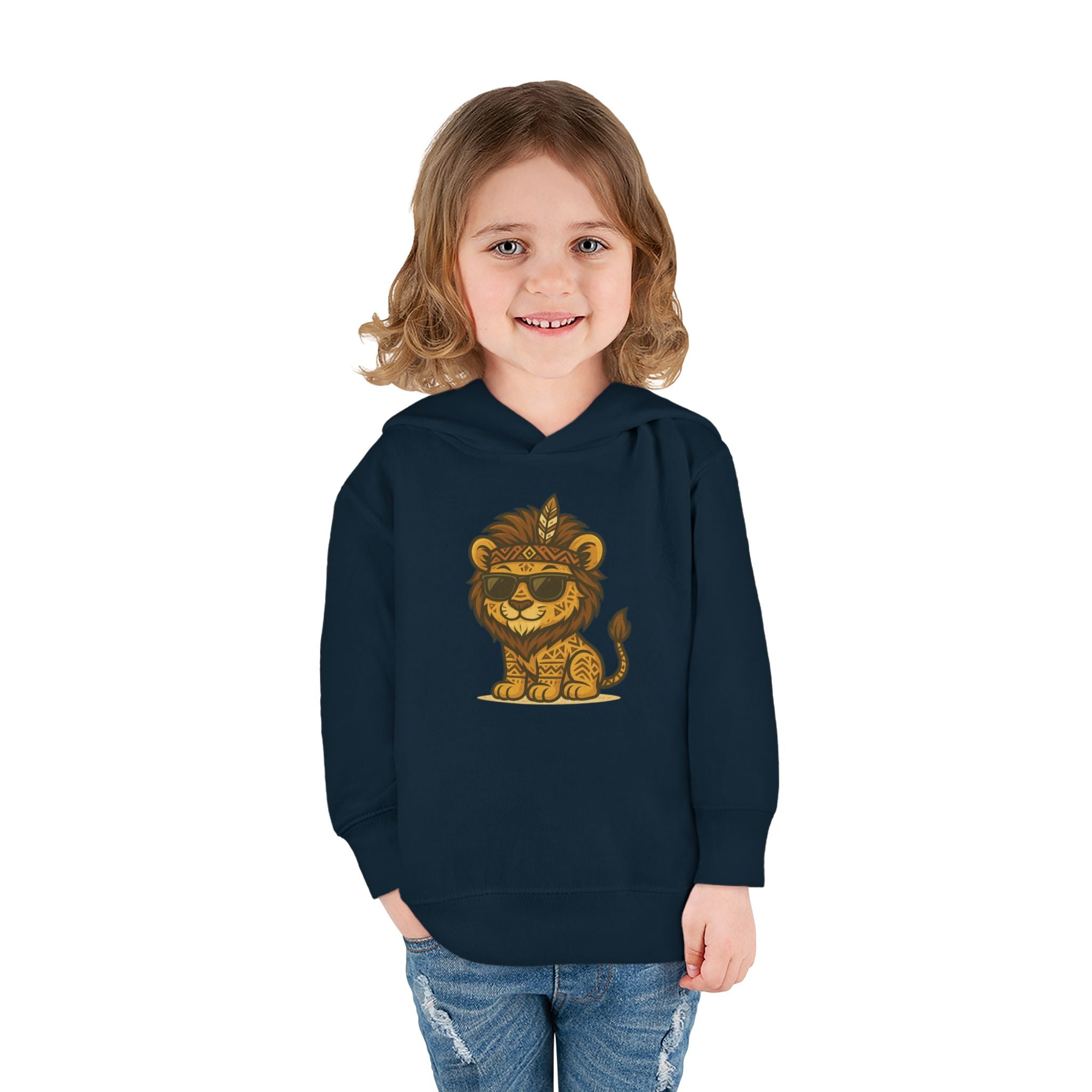 Cool Lion Toddler Fleece Pullover Hoodie, Cute Kids Sweatshirt, Animal Hoodie, Toddler Clothing, Fun Gift for Boys and Girls
