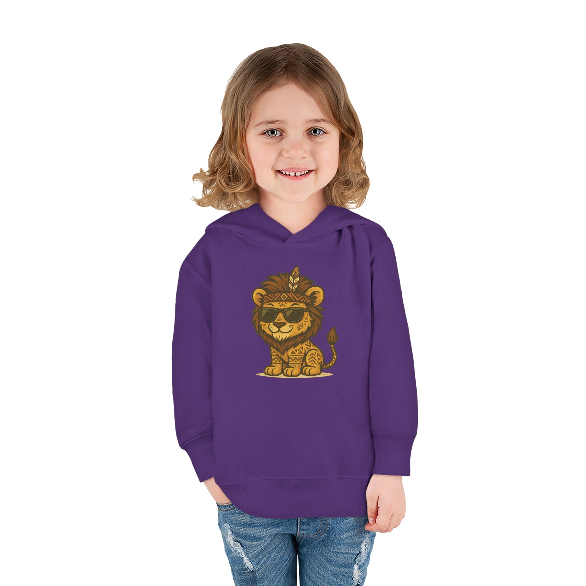 Cool Lion Toddler Fleece Pullover Hoodie, Cute Kids Sweatshirt, Animal Hoodie, Toddler Clothing, Fun Gift for Boys and Girls