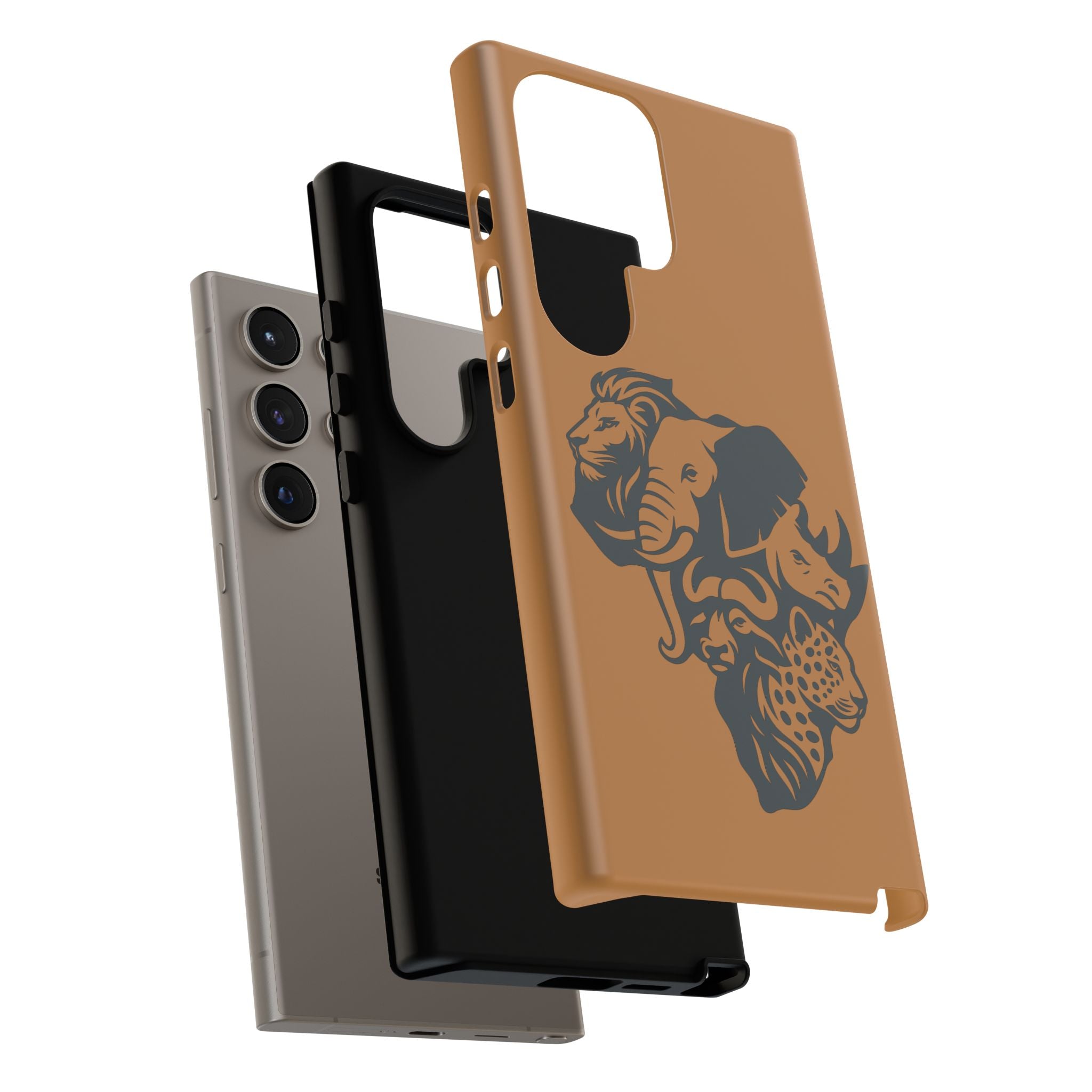Big 5 African Phone Case, Wildlife Lover Gift, Tough Phone Cover, African Animal Design, Stylish Mobile Accessory