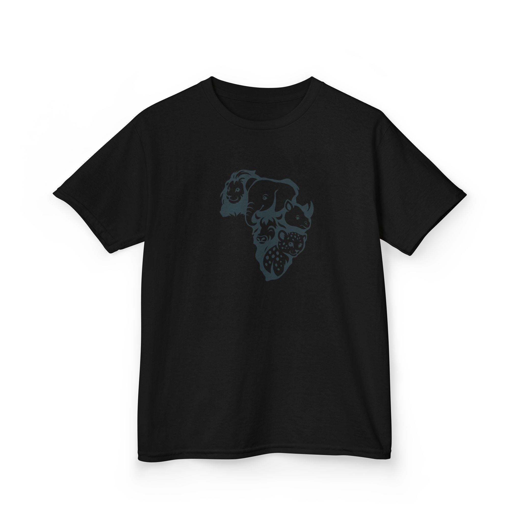 Kids African Big 5 Graphic Tee, Fun T-Shirt for Boys & Girls, Casual Wear, Birthday Gift, Animal Design Tee