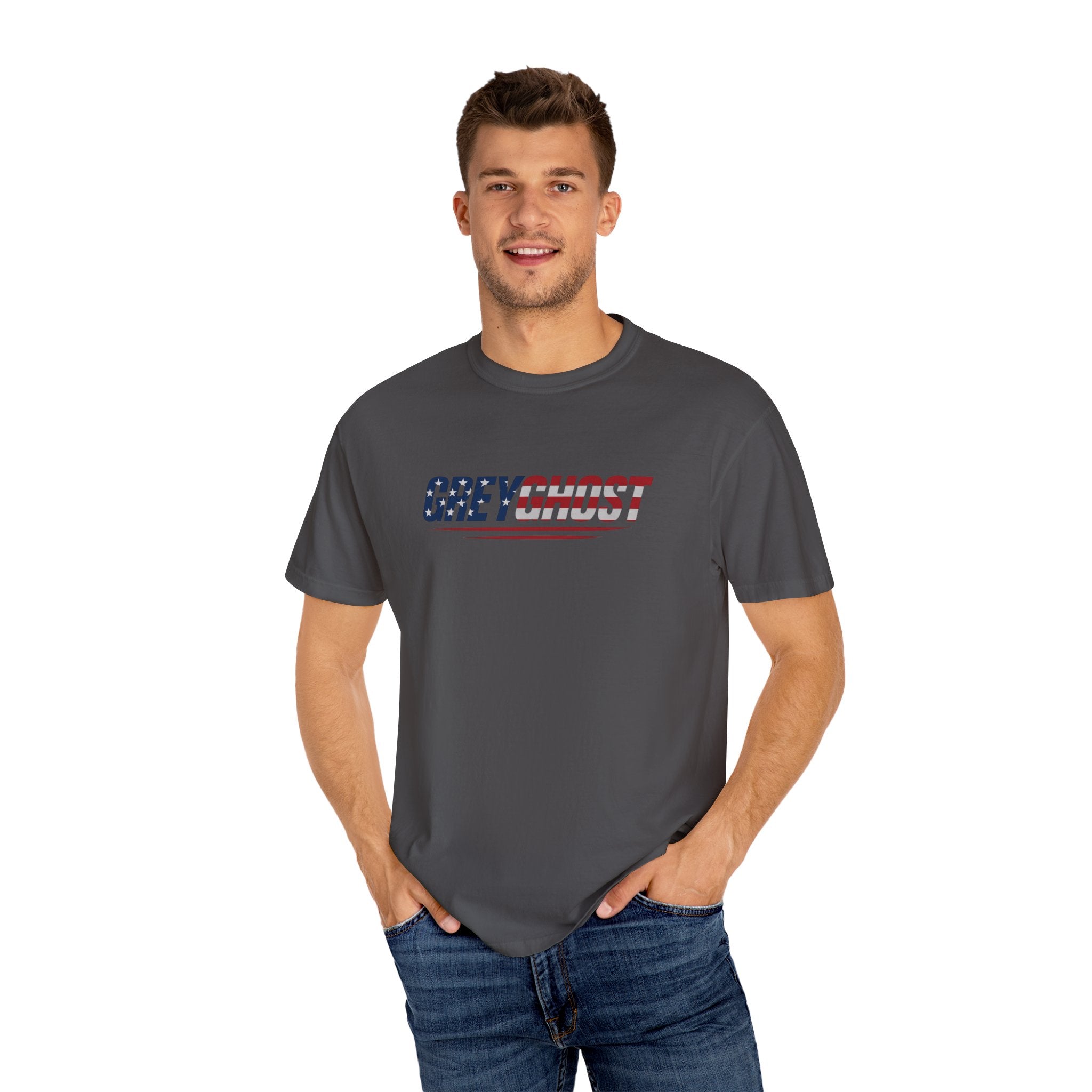 Patriotic GreyGhost Unisex Garment-Dyed T-shirt