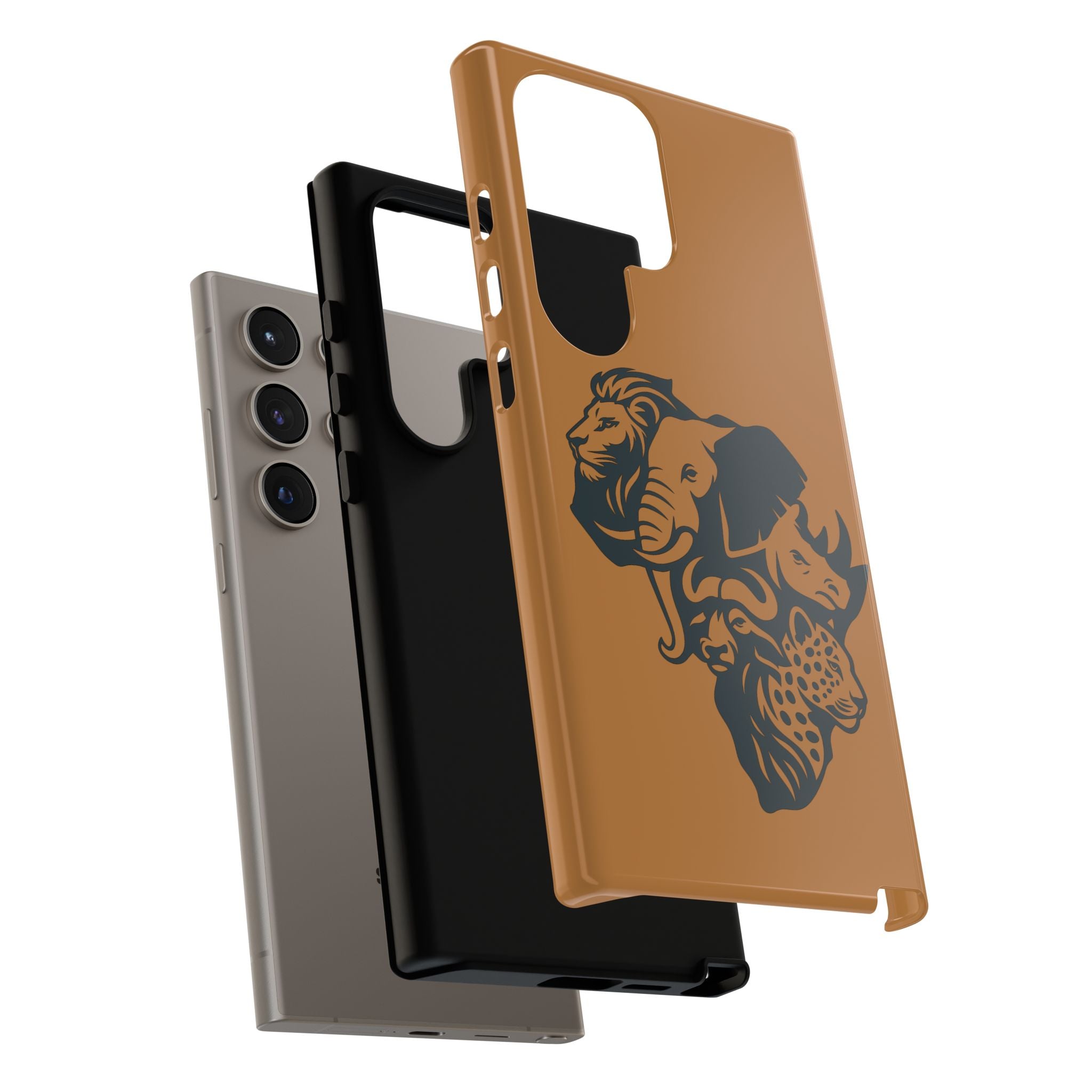 Big 5 African Phone Case, Wildlife Lover Gift, Tough Phone Cover, African Animal Design, Stylish Mobile Accessory
