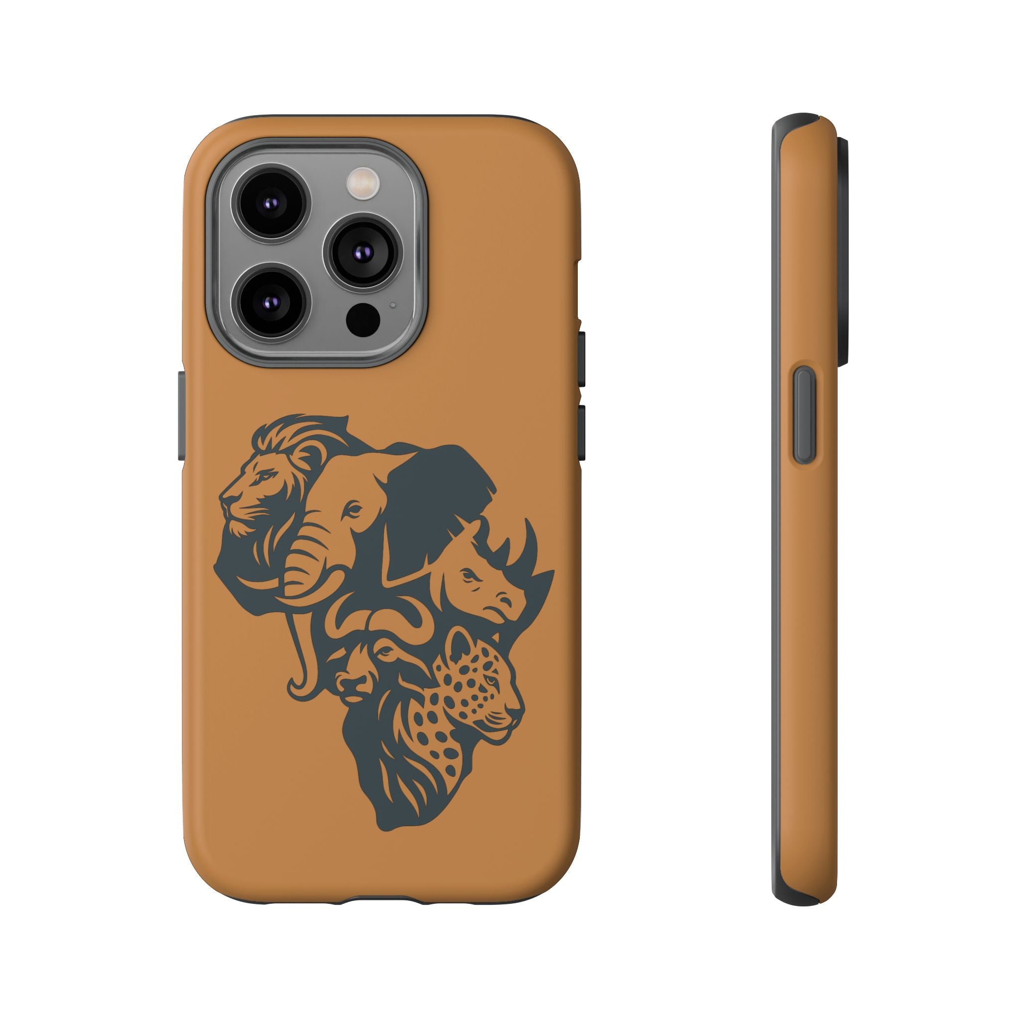Big 5 African Phone Case, Wildlife Lover Gift, Tough Phone Cover, African Animal Design, Stylish Mobile Accessory