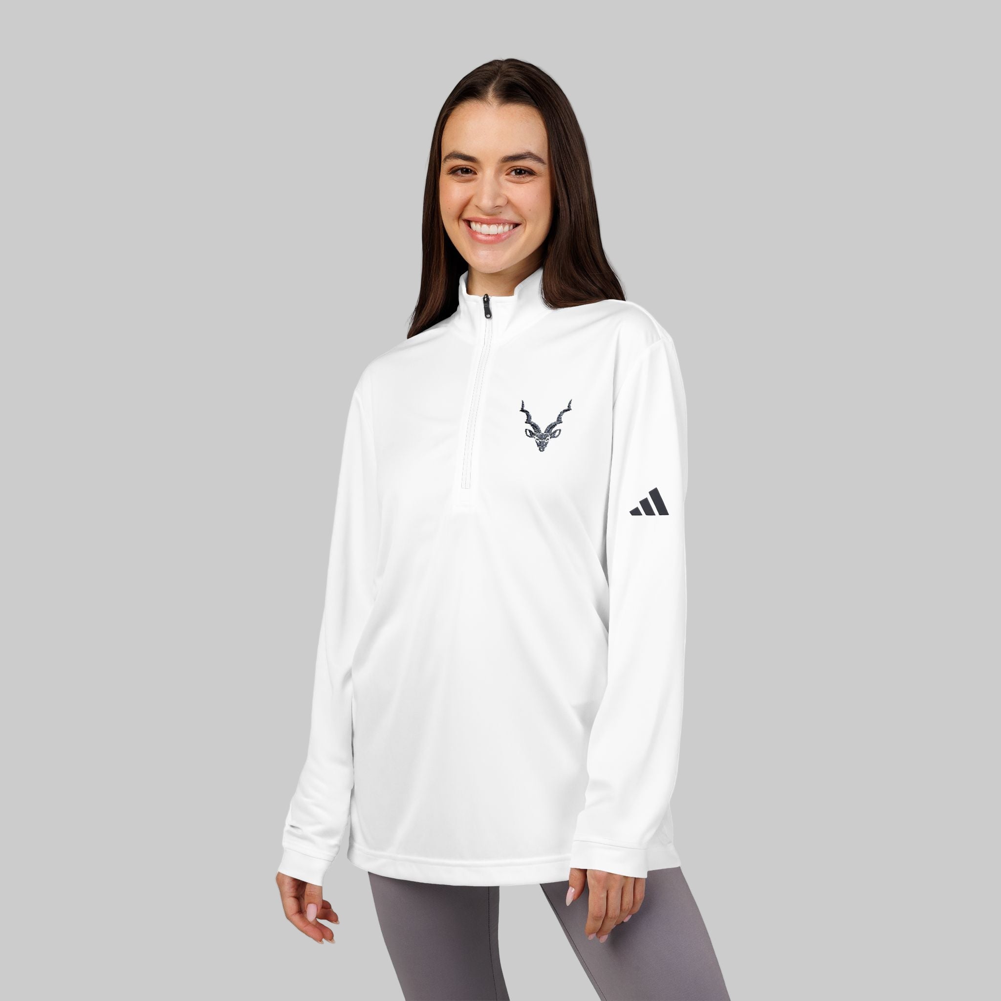 adidas® Quarter-Zip Pullover - Stylish Sporty Gear, Athletic Wear, Casual Outfits, Gift for Sports Lovers, Embroidered Apparel