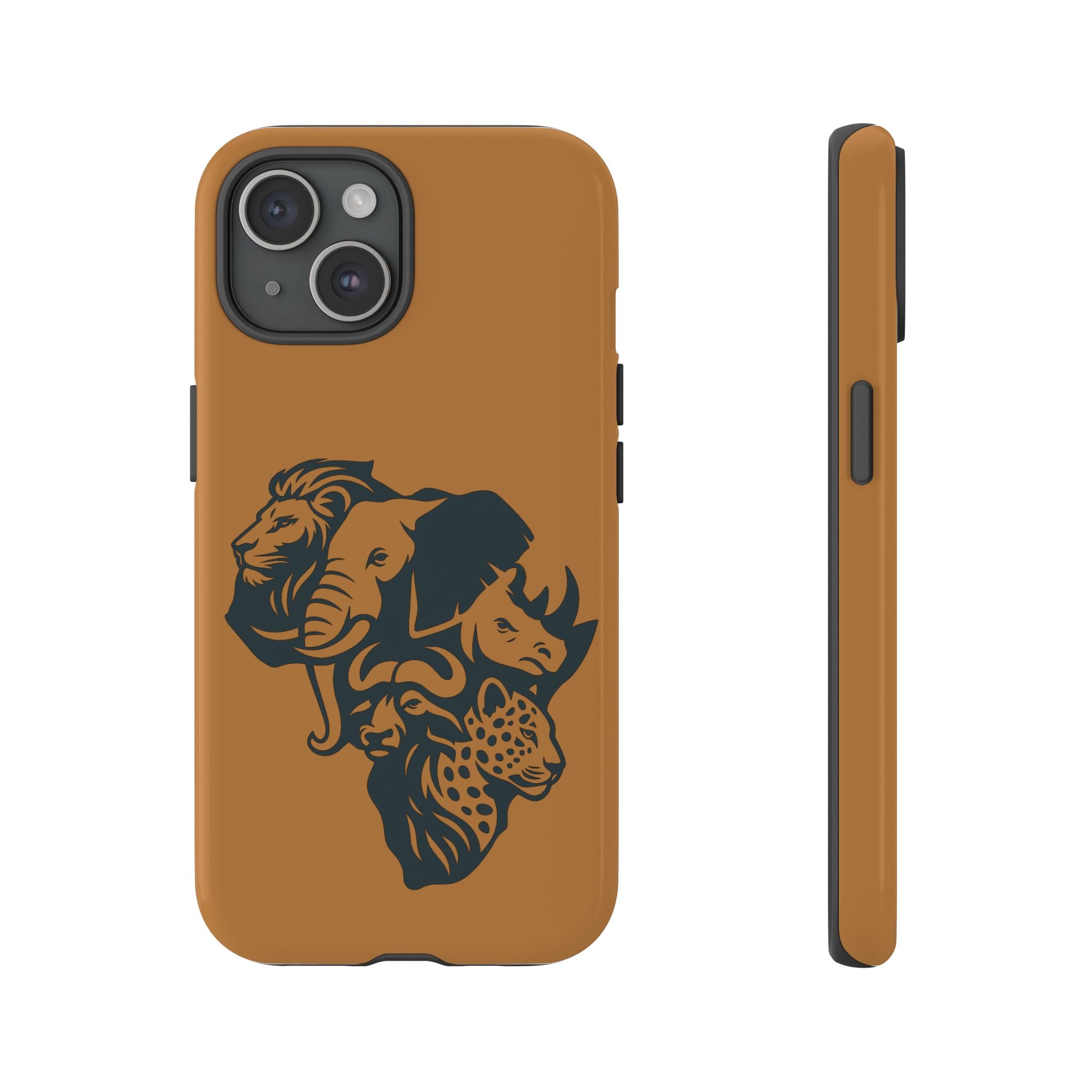 Big 5 African Phone Case, Wildlife Lover Gift, Tough Phone Cover, African Animal Design, Stylish Mobile Accessory