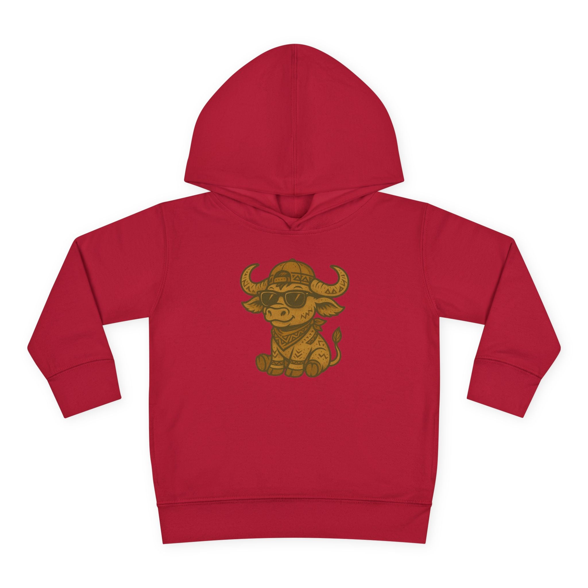 Cute Toddler Fleece Hoodie with Adorable Bull Design, Kids Animal Sweatshirt, Baby Gift, Birthday Outfit, Cozy Pullover