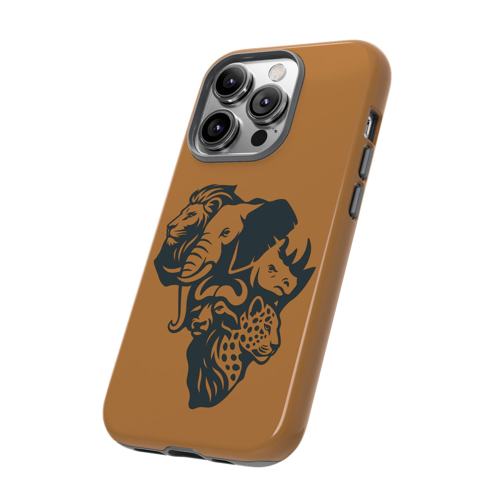 Big 5 African Phone Case, Wildlife Lover Gift, Tough Phone Cover, African Animal Design, Stylish Mobile Accessory