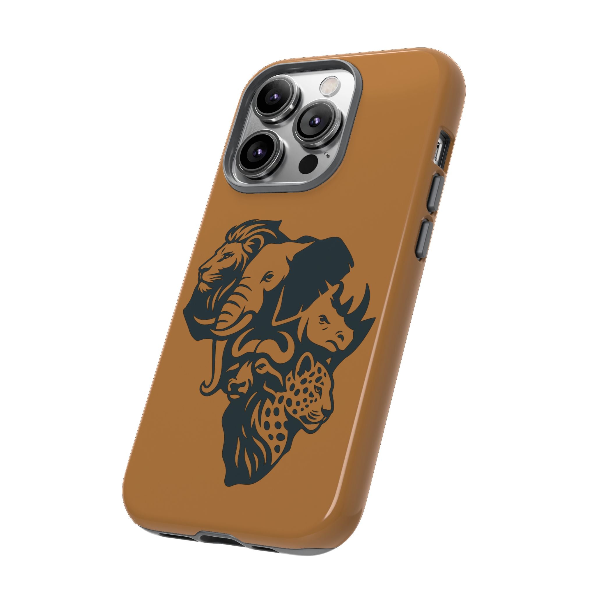Big 5 African Phone Case, Wildlife Lover Gift, Tough Phone Cover, African Animal Design, Stylish Mobile Accessory
