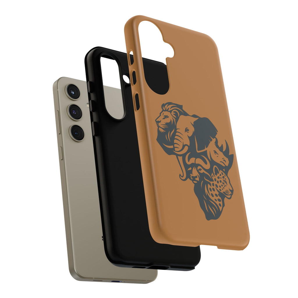 Big 5 African Phone Case, Wildlife Lover Gift, Tough Phone Cover, African Animal Design, Stylish Mobile Accessory