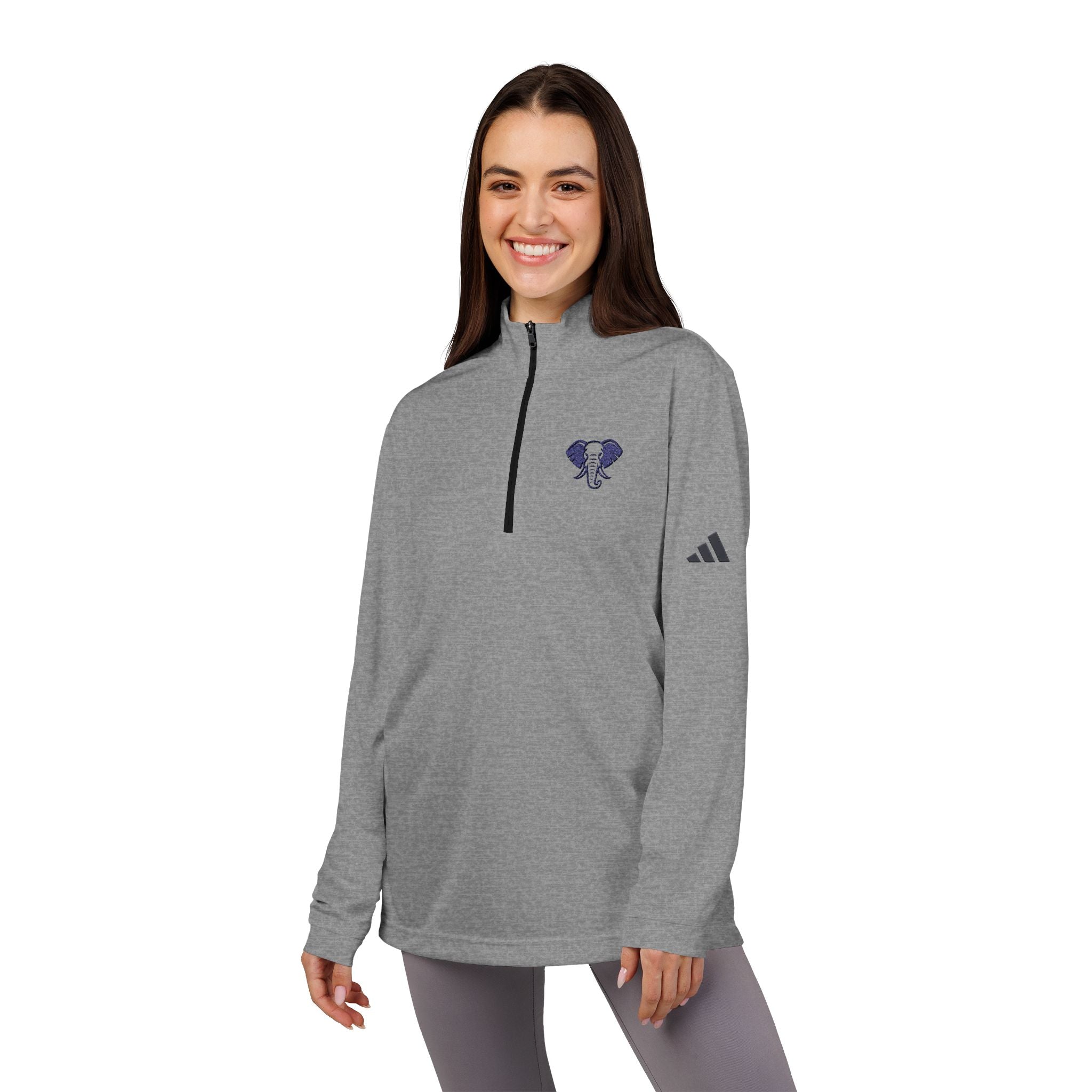 Elephant adidas® Quarter-Zip Pullover - Stylish Sporty Gear, Athletic Wear, Casual Outfits, Gift for Sports Lovers, Embroidered Apparel