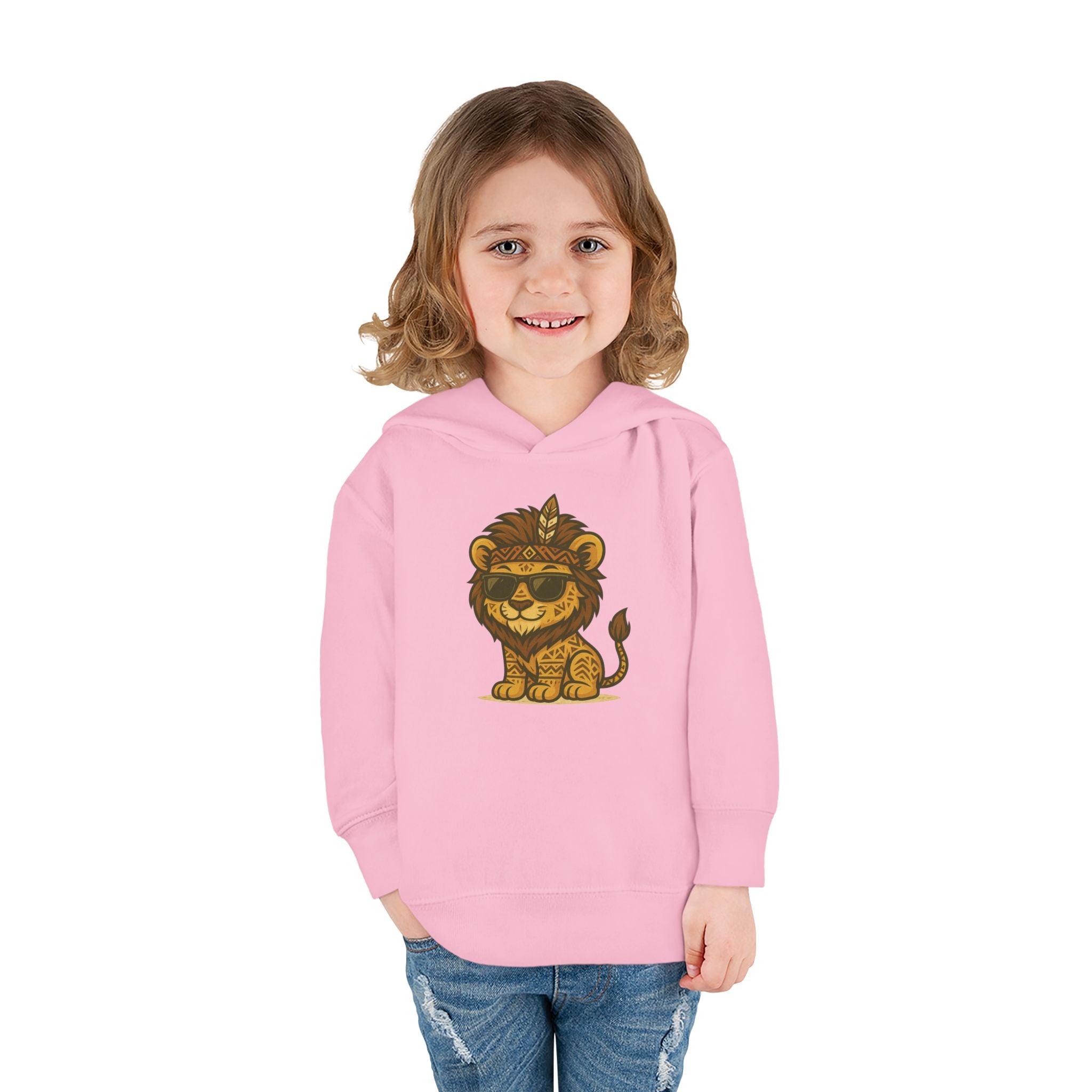 Cool Lion Toddler Fleece Pullover Hoodie, Cute Kids Sweatshirt, Animal Hoodie, Toddler Clothing, Fun Gift for Boys and Girls