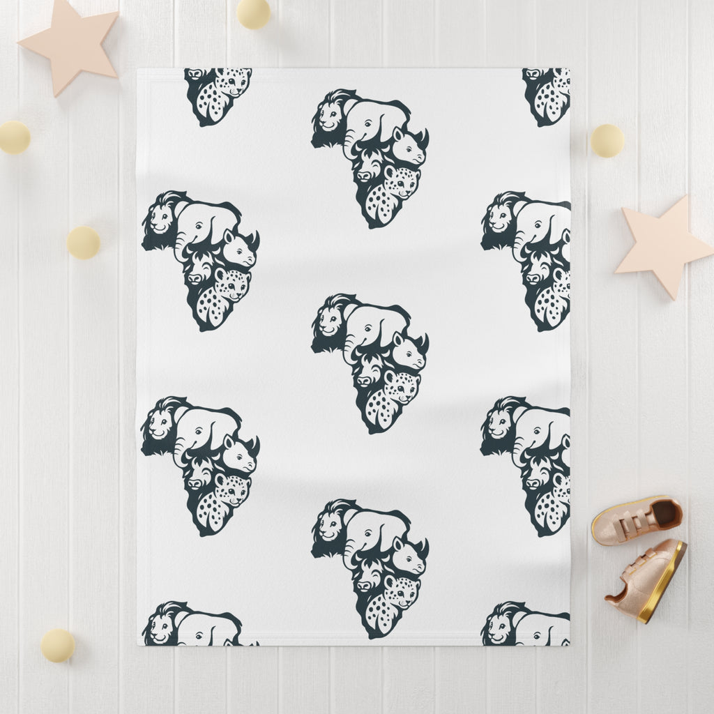 Cute Animal Print Baby Blanket, Soft Fleece Nursery Blanket, Gift for Baby Shower, Kids Room Décor, Cozy Infant Blanket