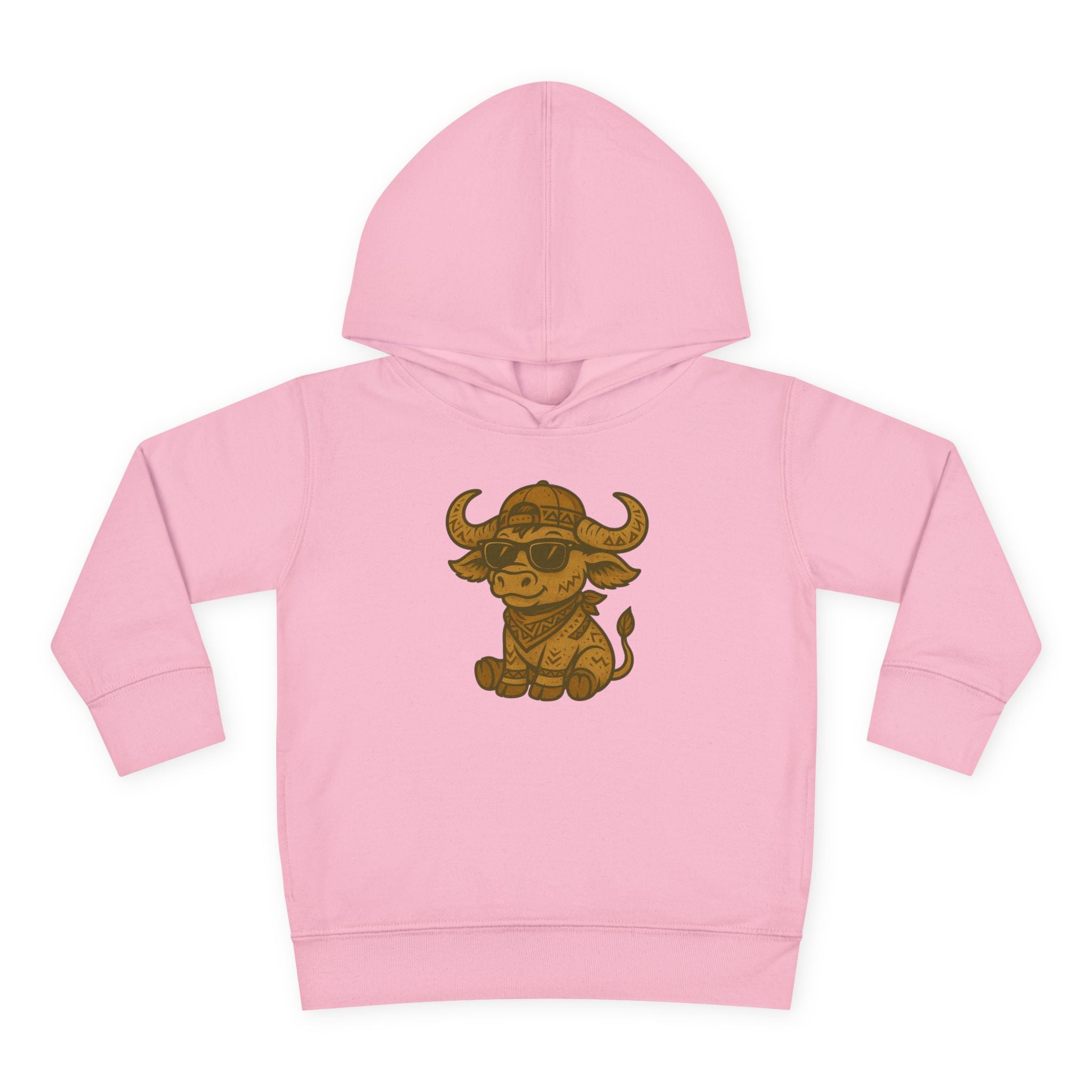 Cute Toddler Fleece Hoodie with Adorable Bull Design, Kids Animal Sweatshirt, Baby Gift, Birthday Outfit, Cozy Pullover