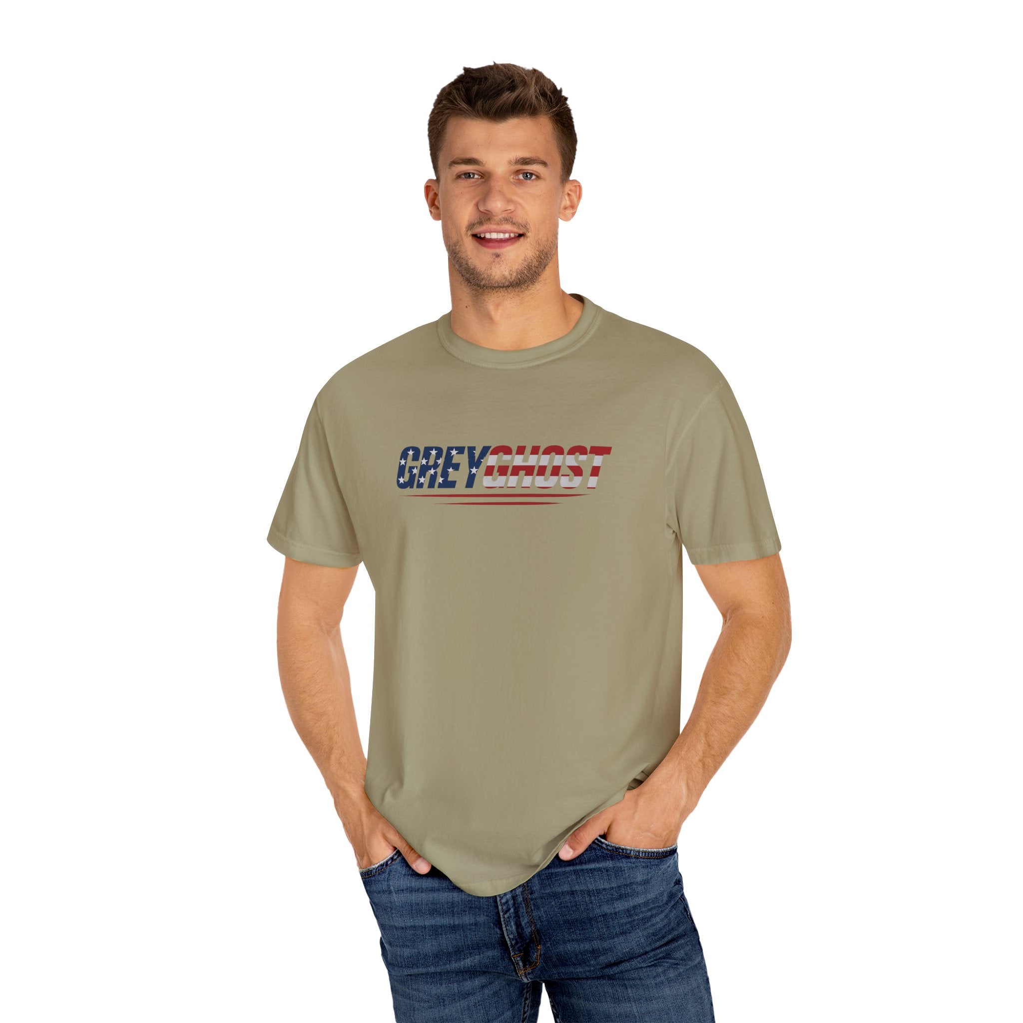 Patriotic GreyGhost Unisex Garment-Dyed T-shirt