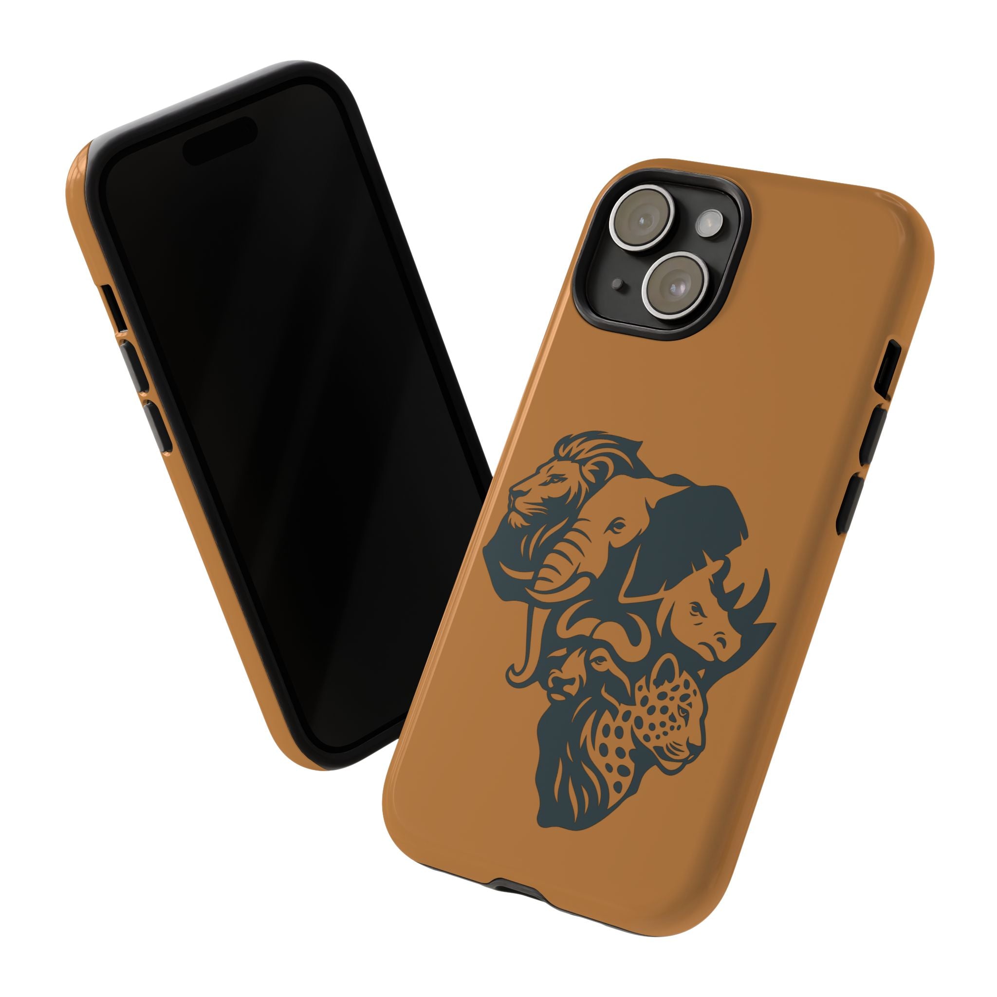 Big 5 African Phone Case, Wildlife Lover Gift, Tough Phone Cover, African Animal Design, Stylish Mobile Accessory