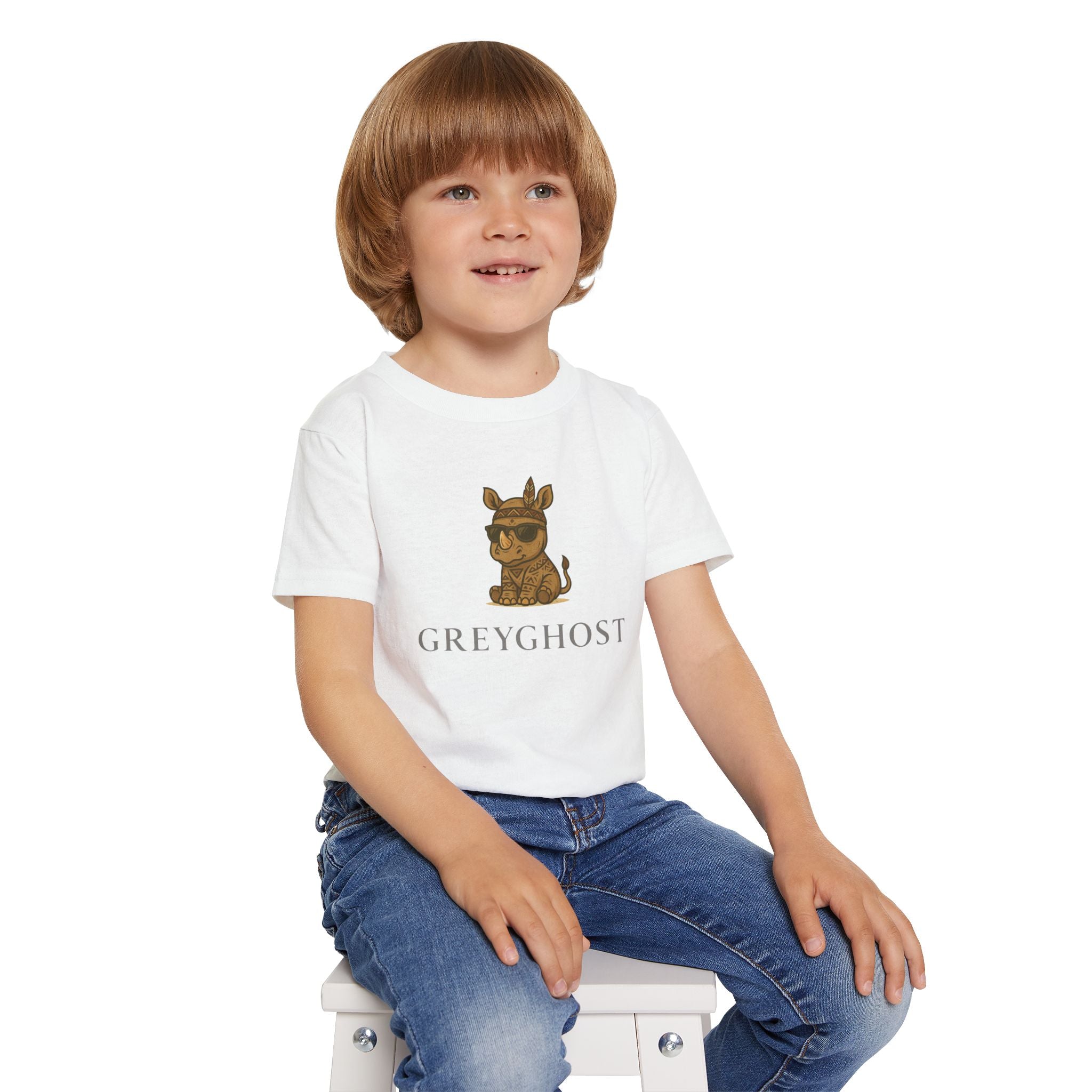 Cool Kid's Rhino Graphic Tee - Trendy Toddler Shirt, Toddler Fashion, Gift for Kids, Summer Outfit, Fun Cartoon Tee
