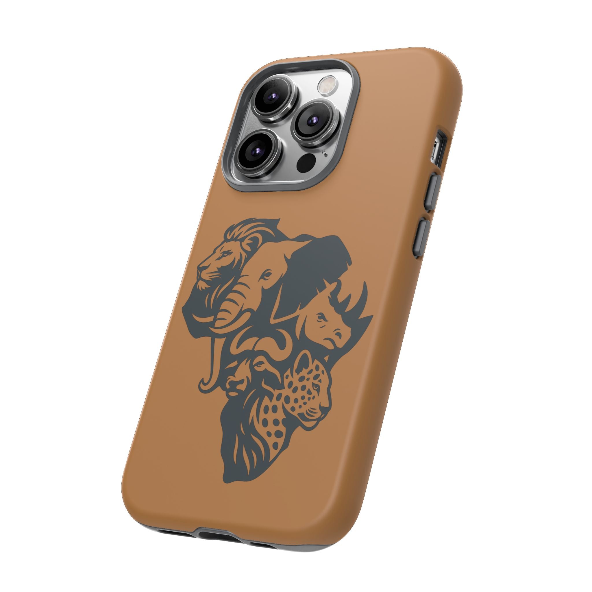 Big 5 African Phone Case, Wildlife Lover Gift, Tough Phone Cover, African Animal Design, Stylish Mobile Accessory